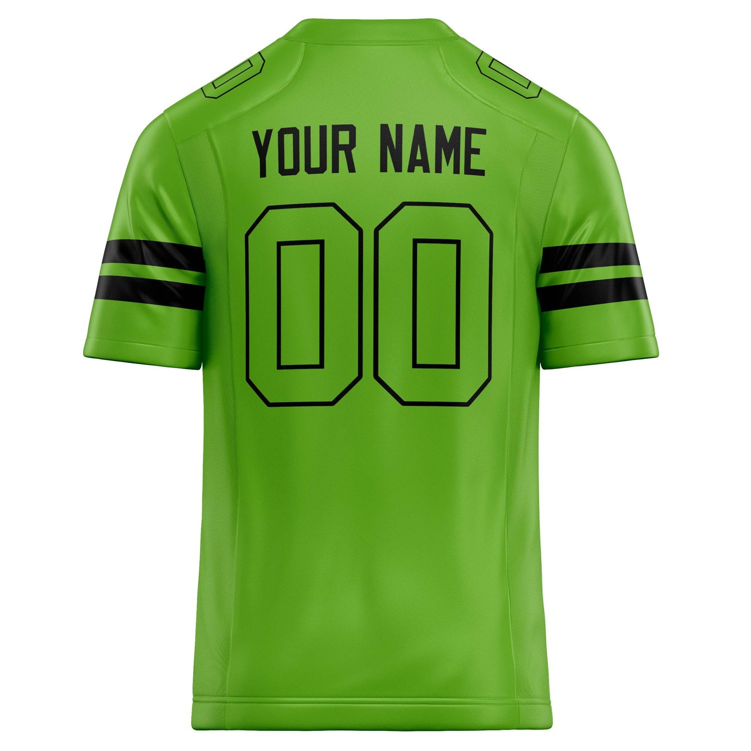 Custom Neon Green Black Solid Colour Football Jersey