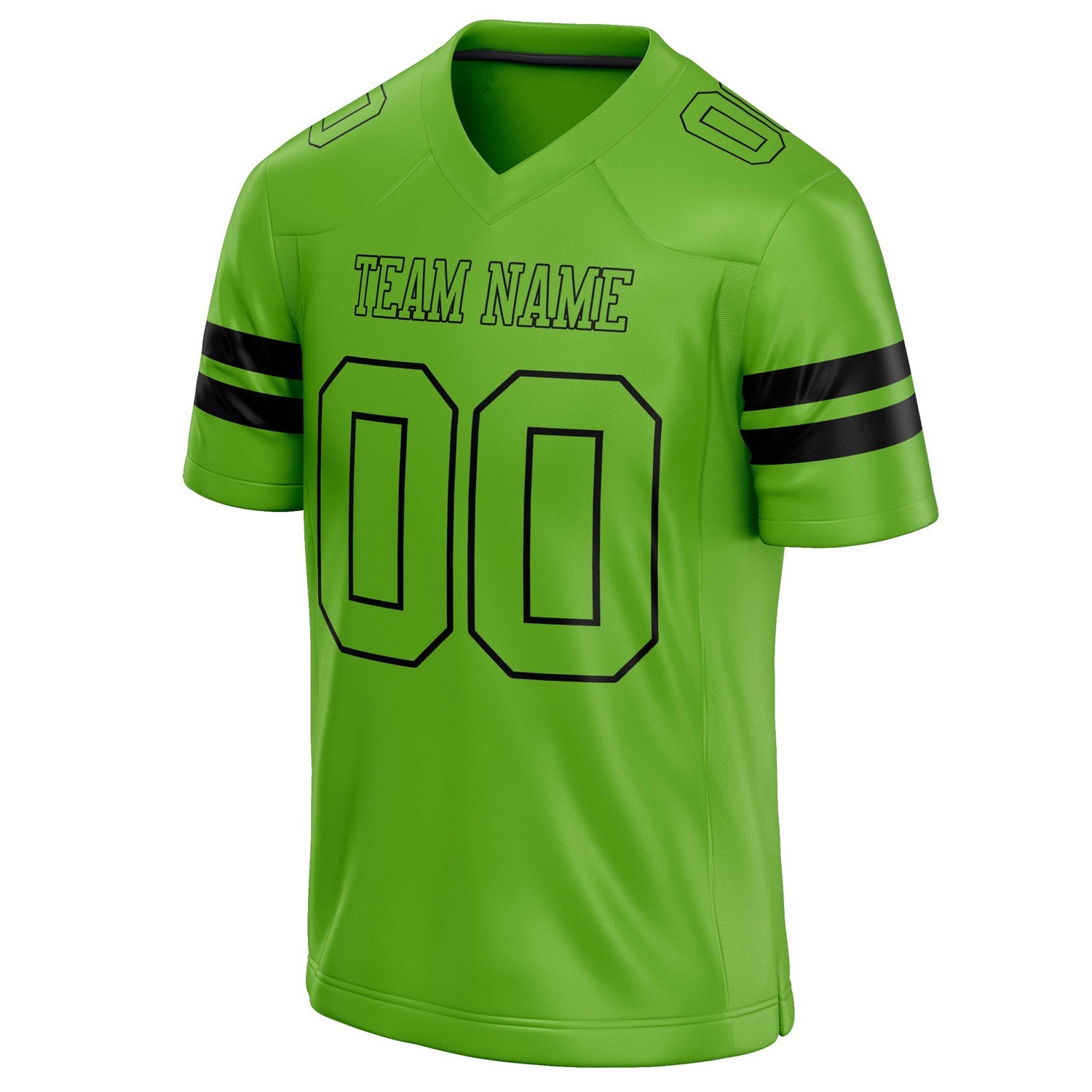 Custom Neon Green Black Solid Colour Football Jersey