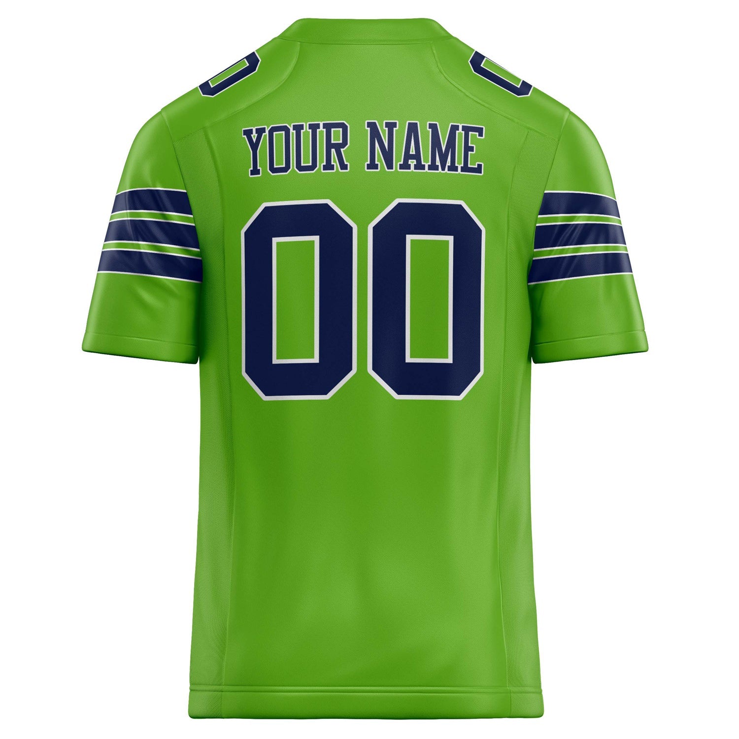 Custom Neon Green navy Solid Colour Football Jersey
