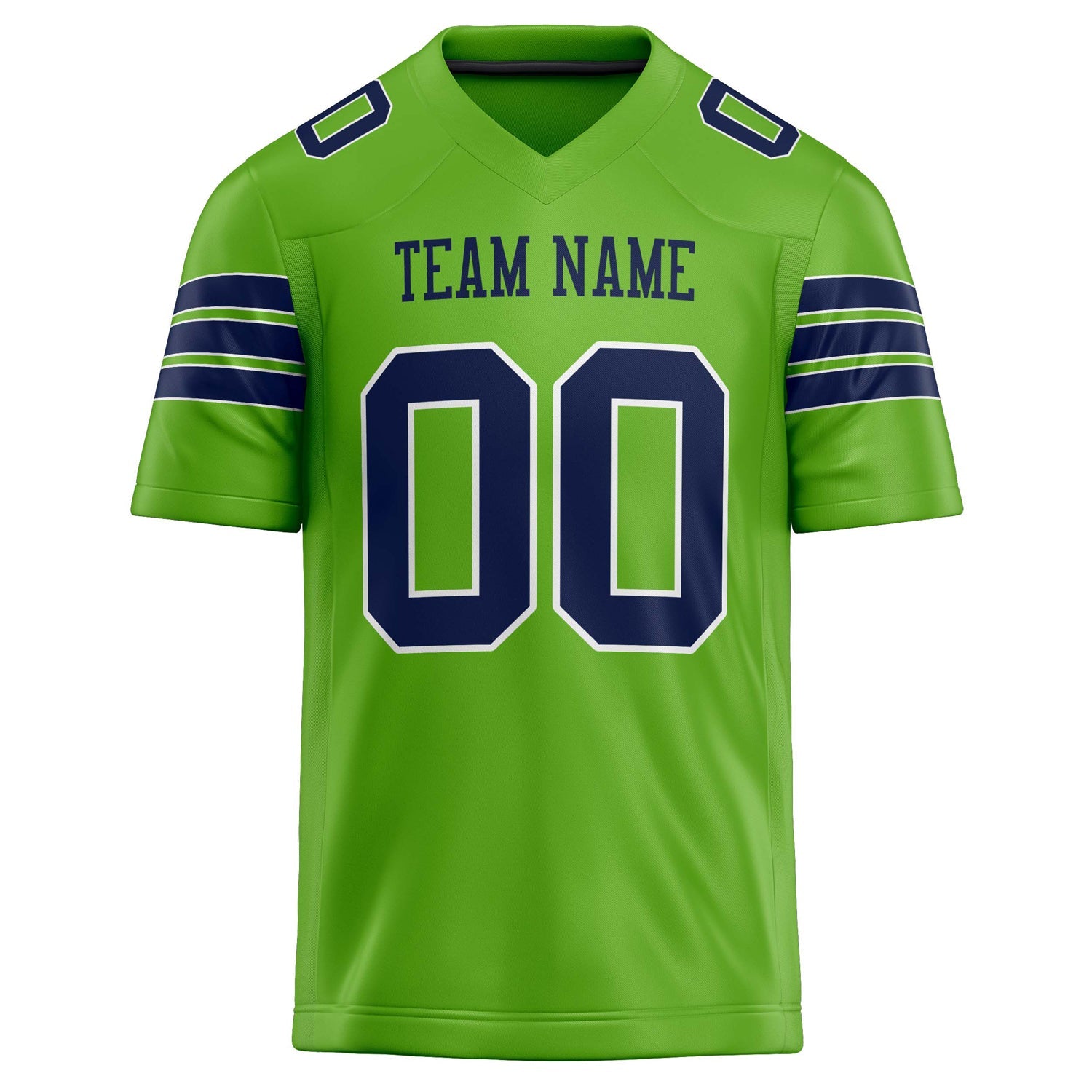 Custom Neon Green navy Solid Colour Football Jersey