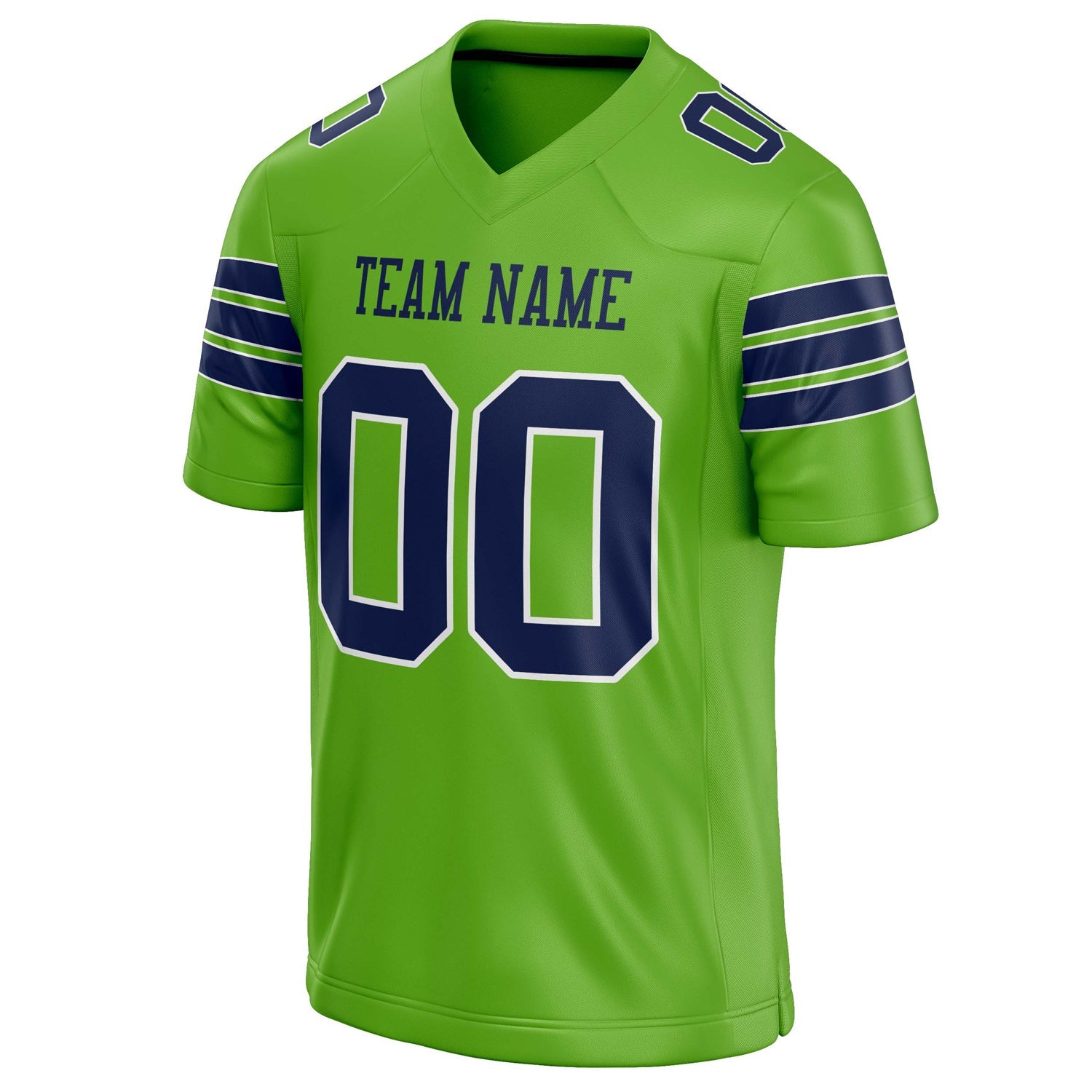 Custom Neon Green navy Solid Colour Football Jersey