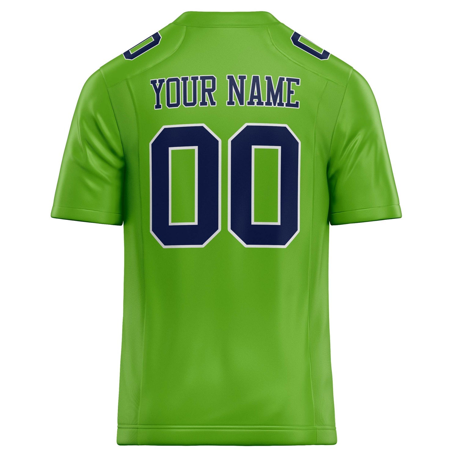 Custom Neon Green navy Solid Colour Football Jersey
