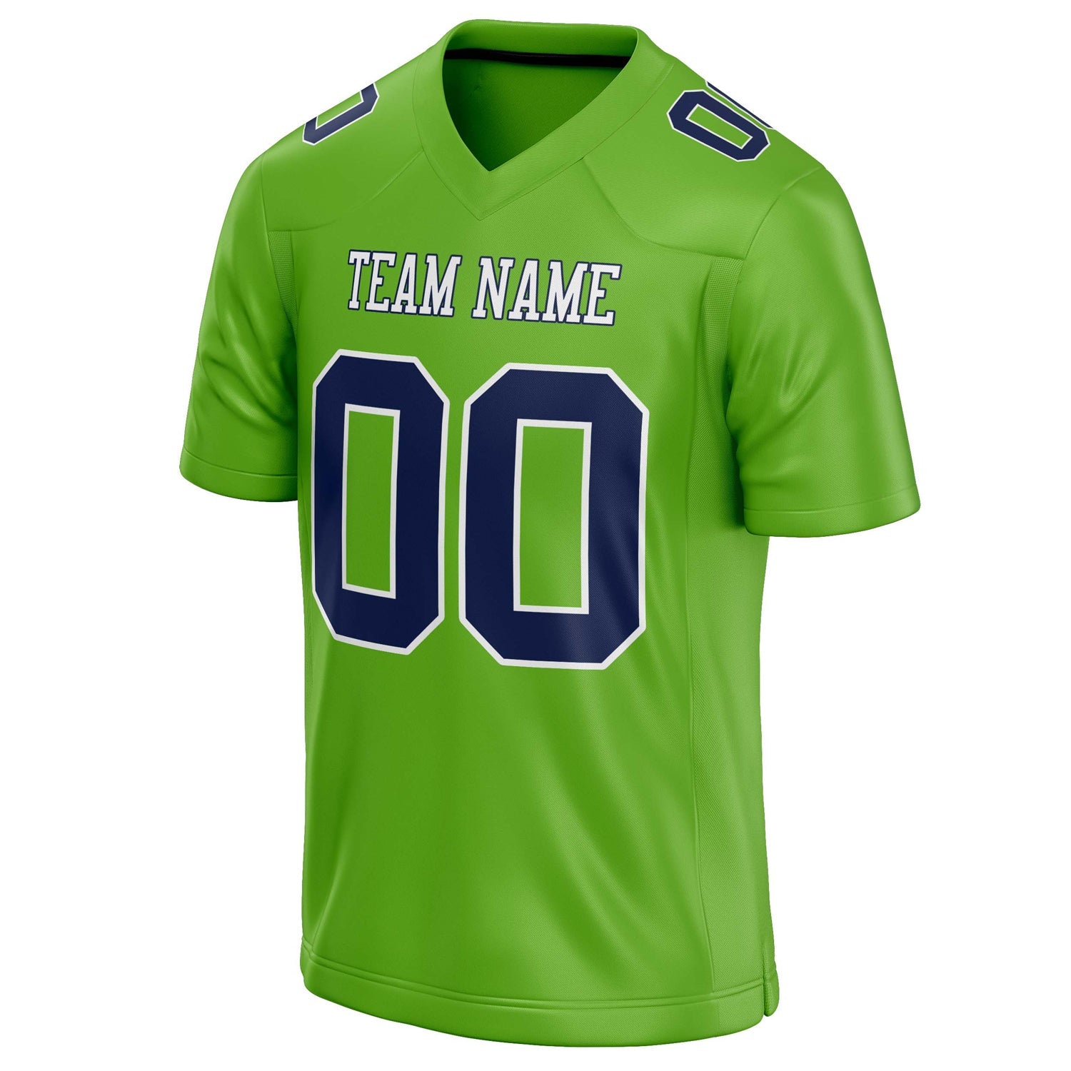 Custom Neon Green navy Solid Colour Football Jersey