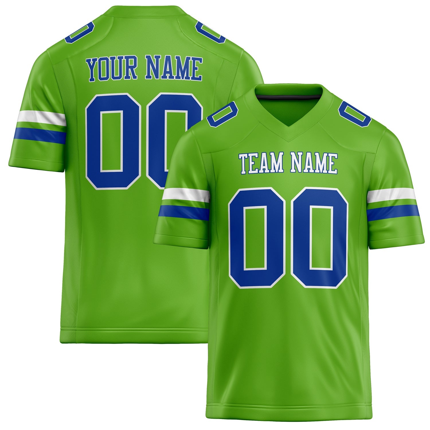 Custom Neon Green royal Solid Colour Football Jersey FT02240730NE313