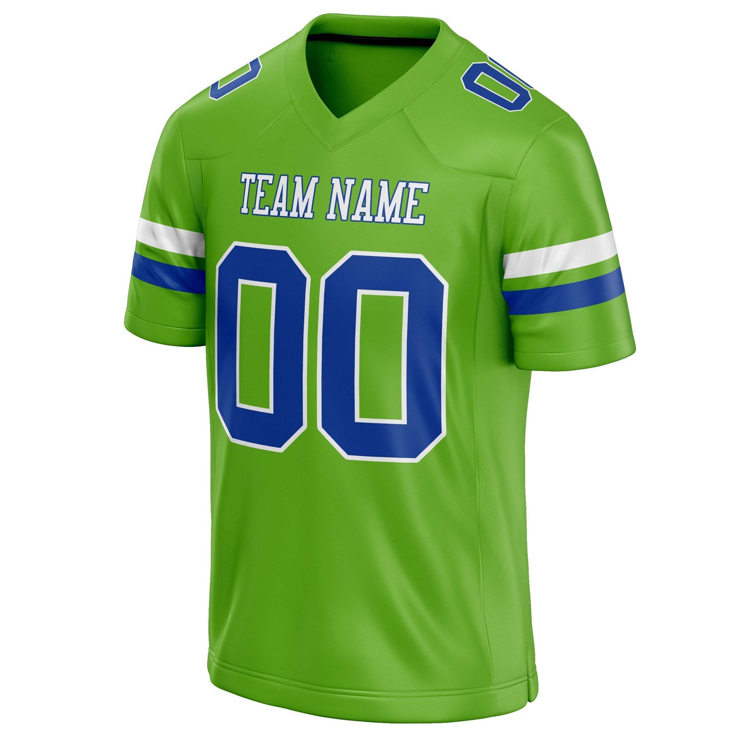 Custom Neon Green royal Solid Colour Football Jersey