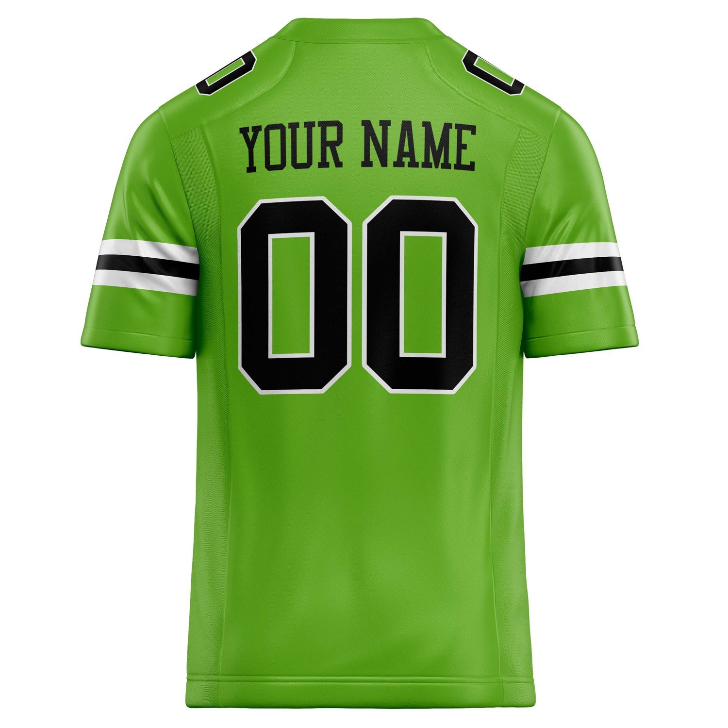 Custom Neon Green Black Solid Colour Football Jersey