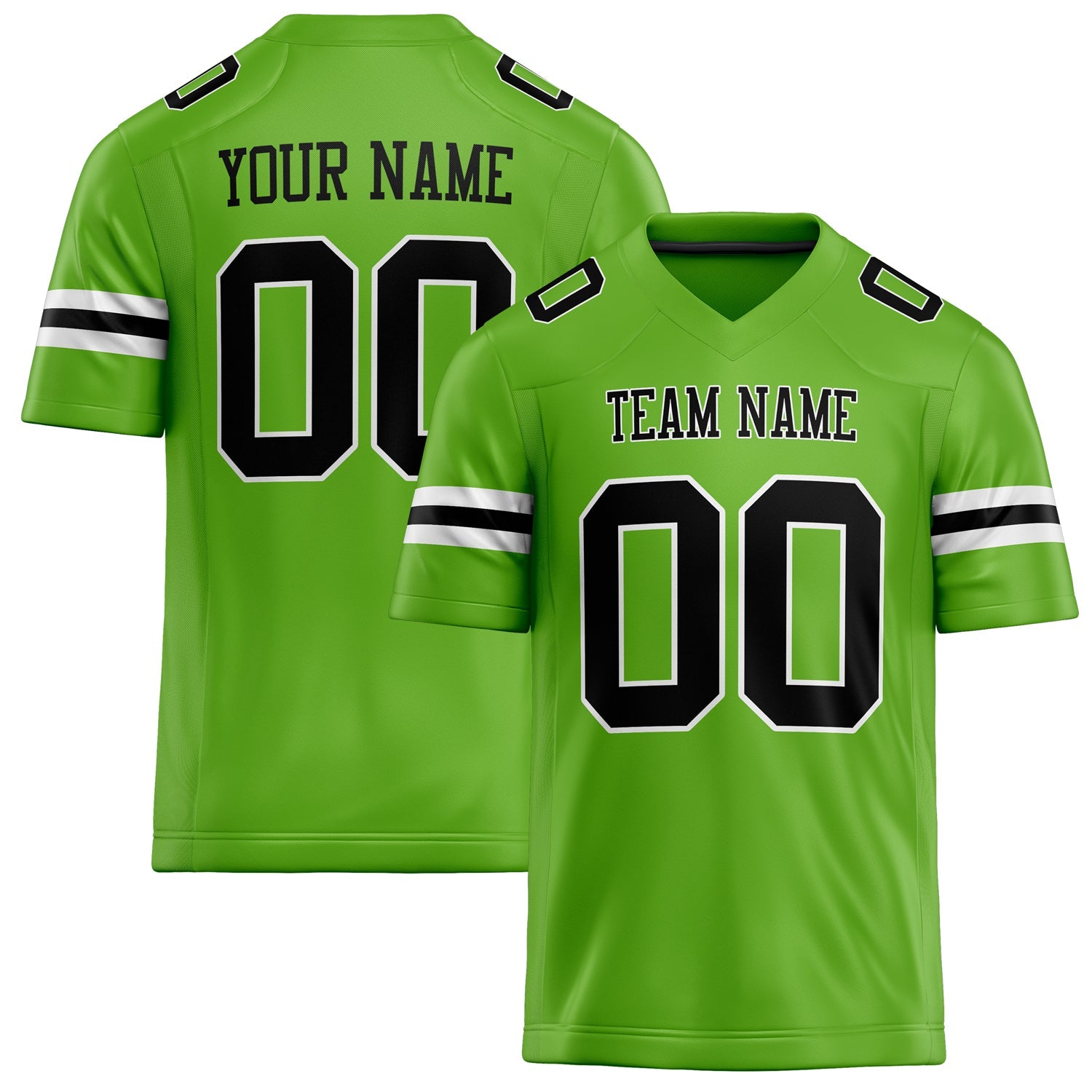 Custom Neon Green Black Solid Colour Football Jersey FT02240730NE314