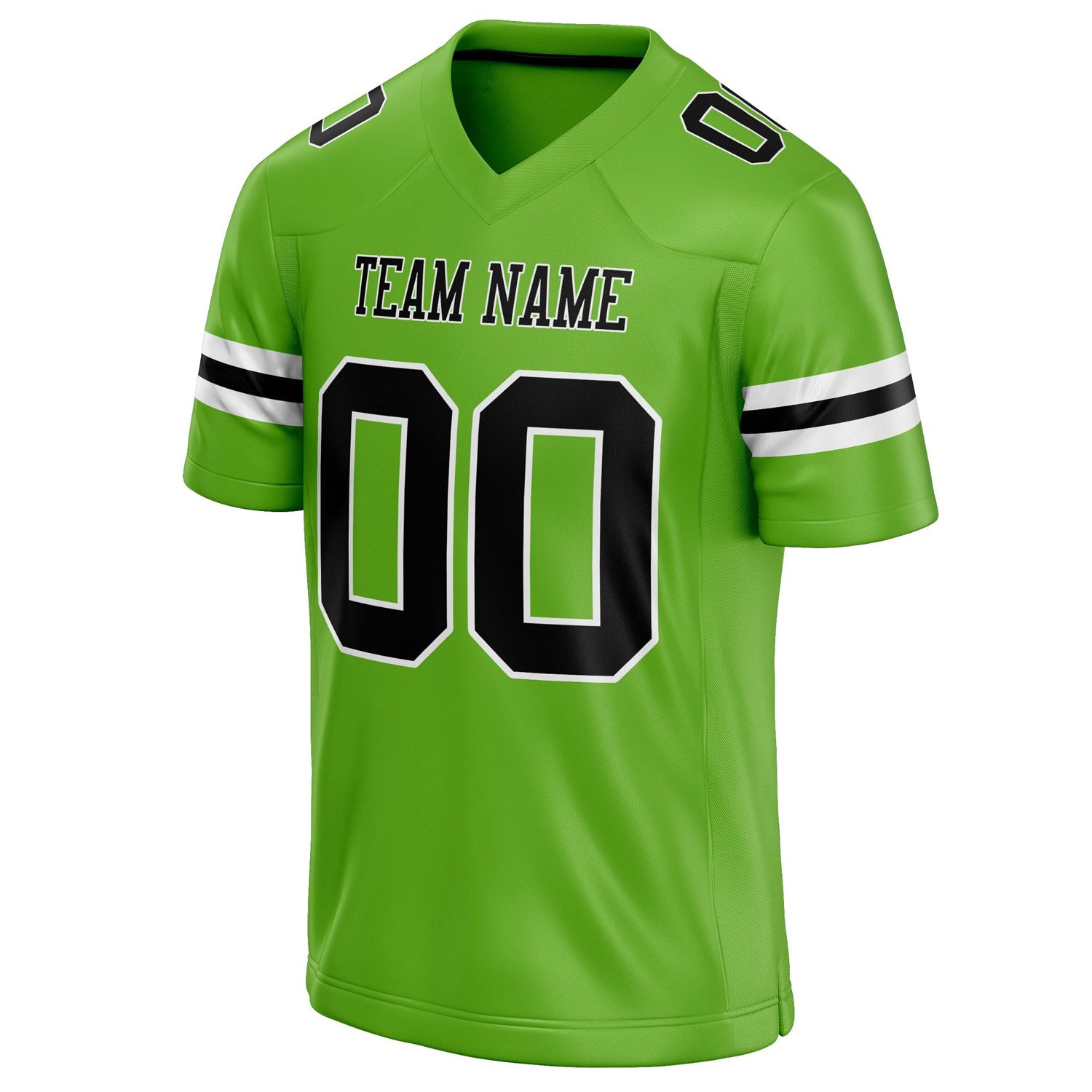 Custom Neon Green Black Solid Colour Football Jersey