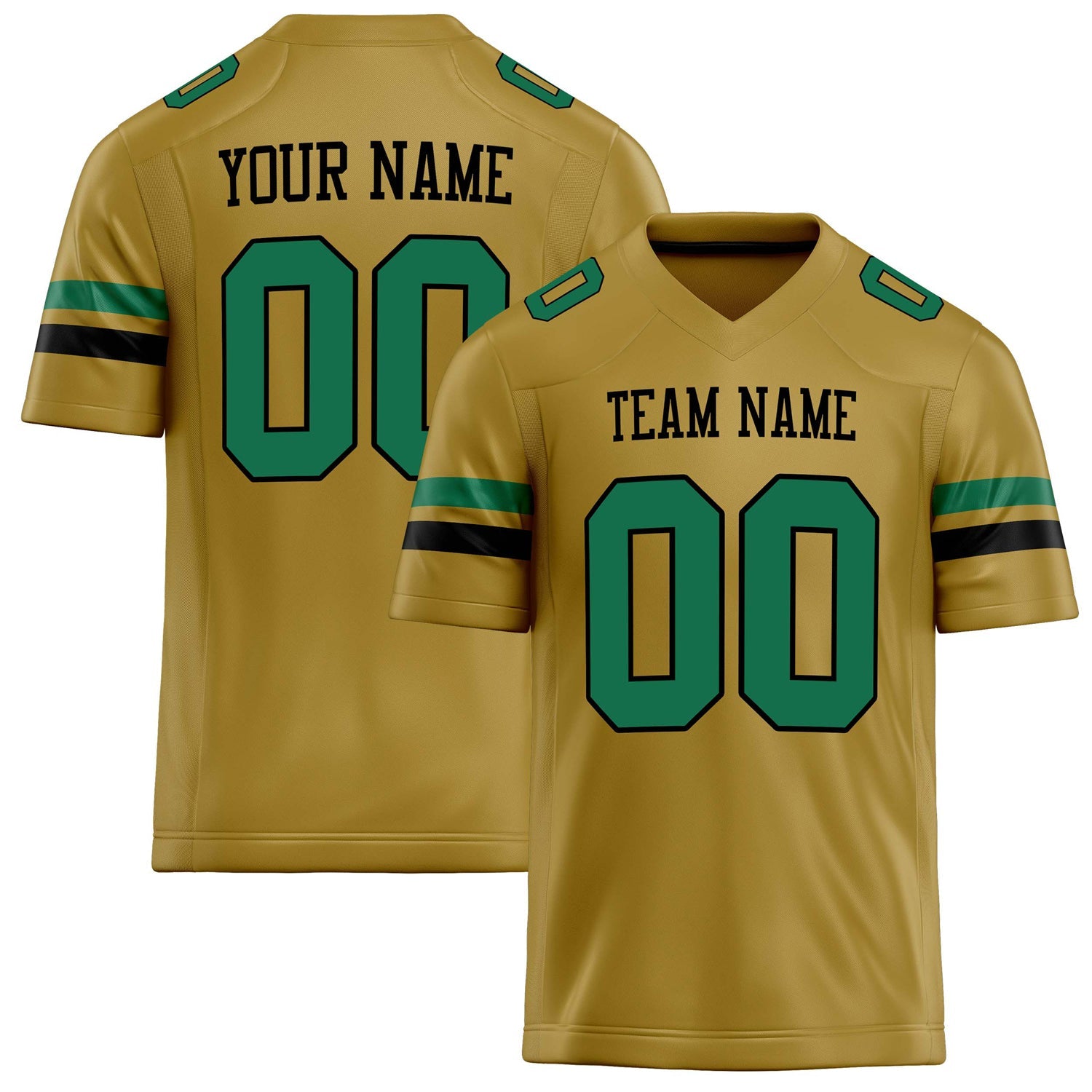 Custom Old Gold green Solid Colour Football Jersey FT02240730OL319