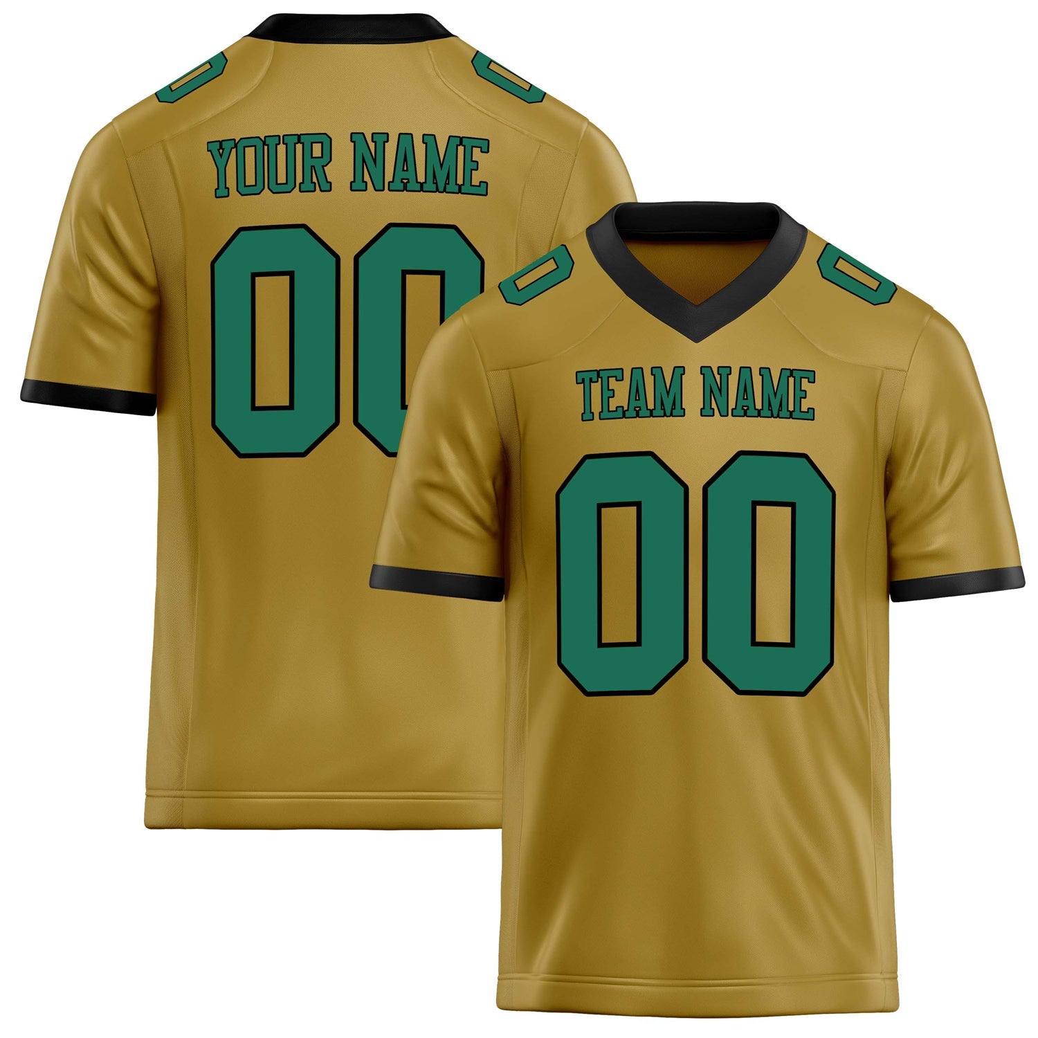 Custom Old Gold green Solid Colour Football Jersey FT02240730OL321