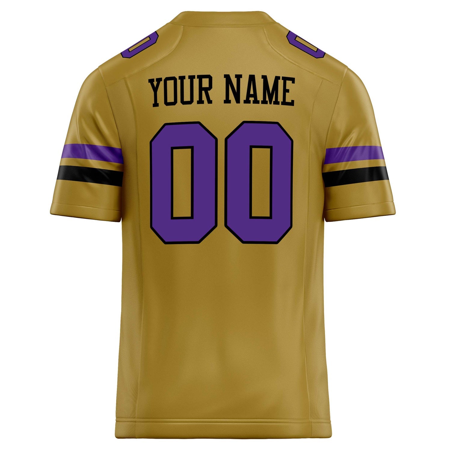 Custom Old Gold Purple Solid Colour Football Jersey