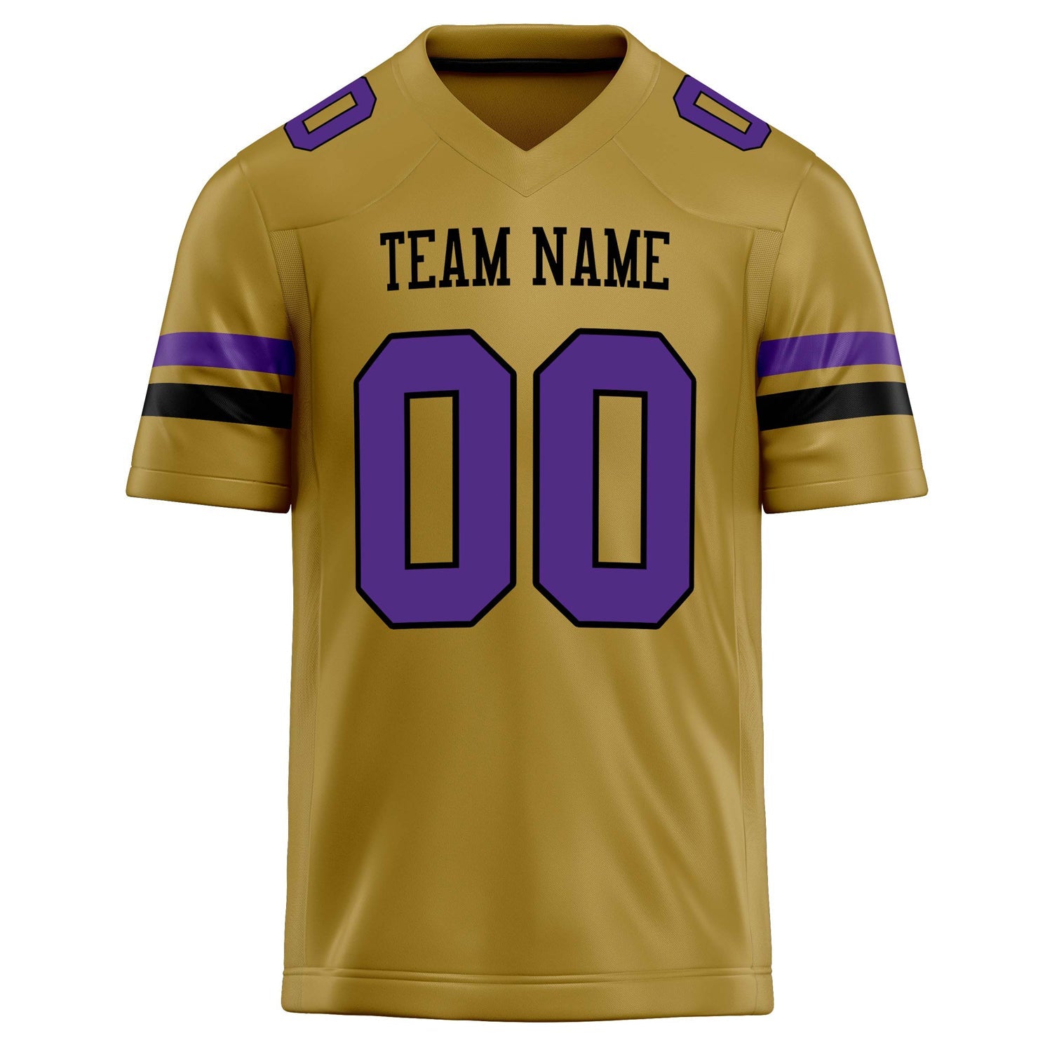 Custom Old Gold Purple Solid Colour Football Jersey