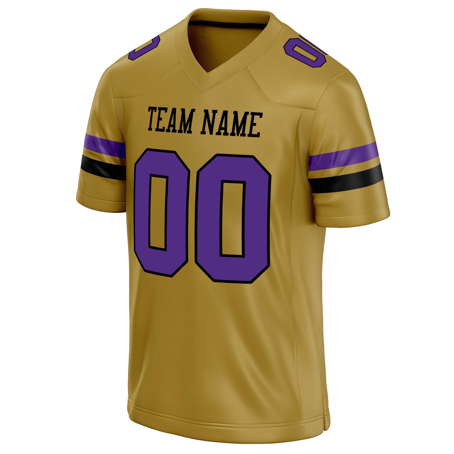 Custom Old Gold Purple Solid Colour Football Jersey