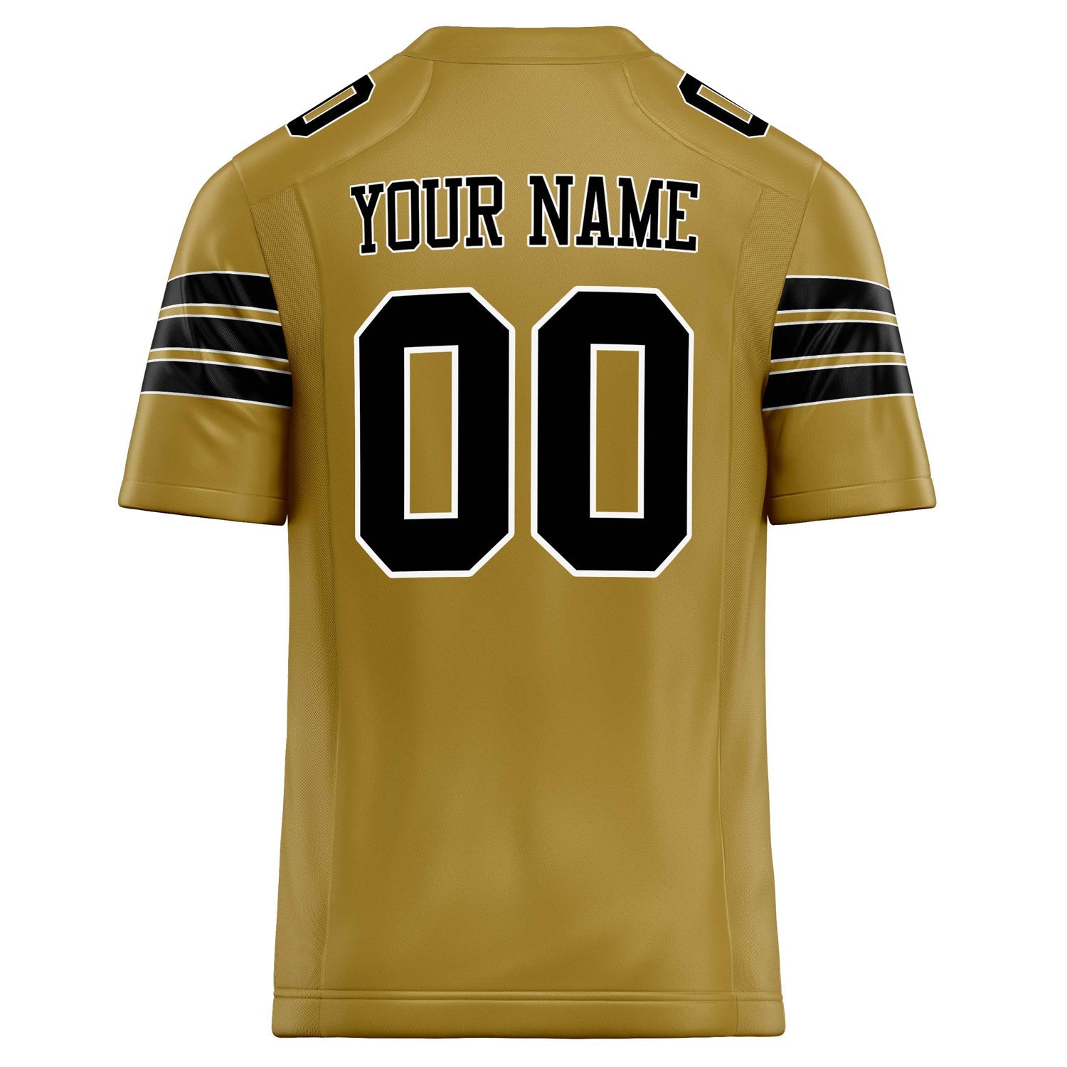 Custom Old Gold Black Solid Colour Football Jersey