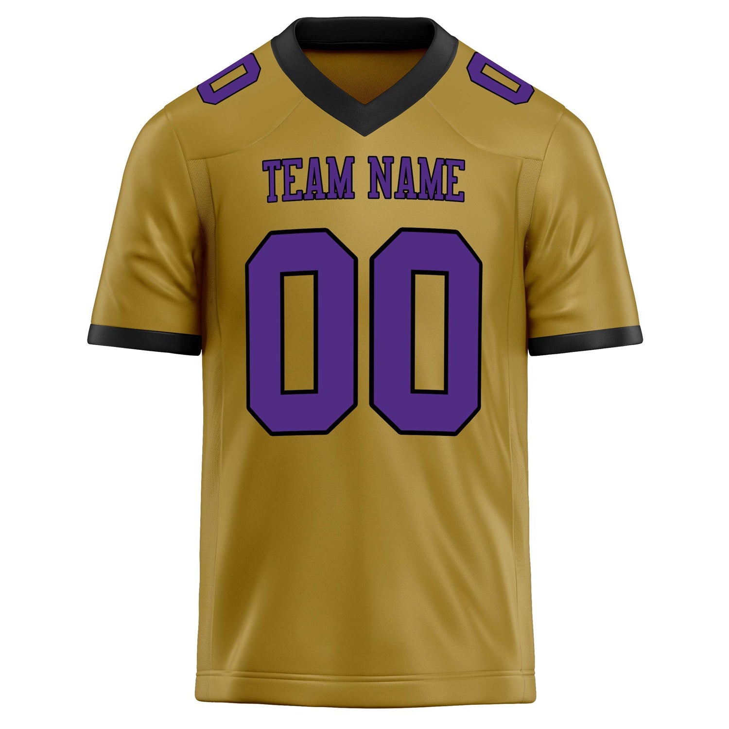 Custom Old Gold Purple Solid Colour Football Jersey