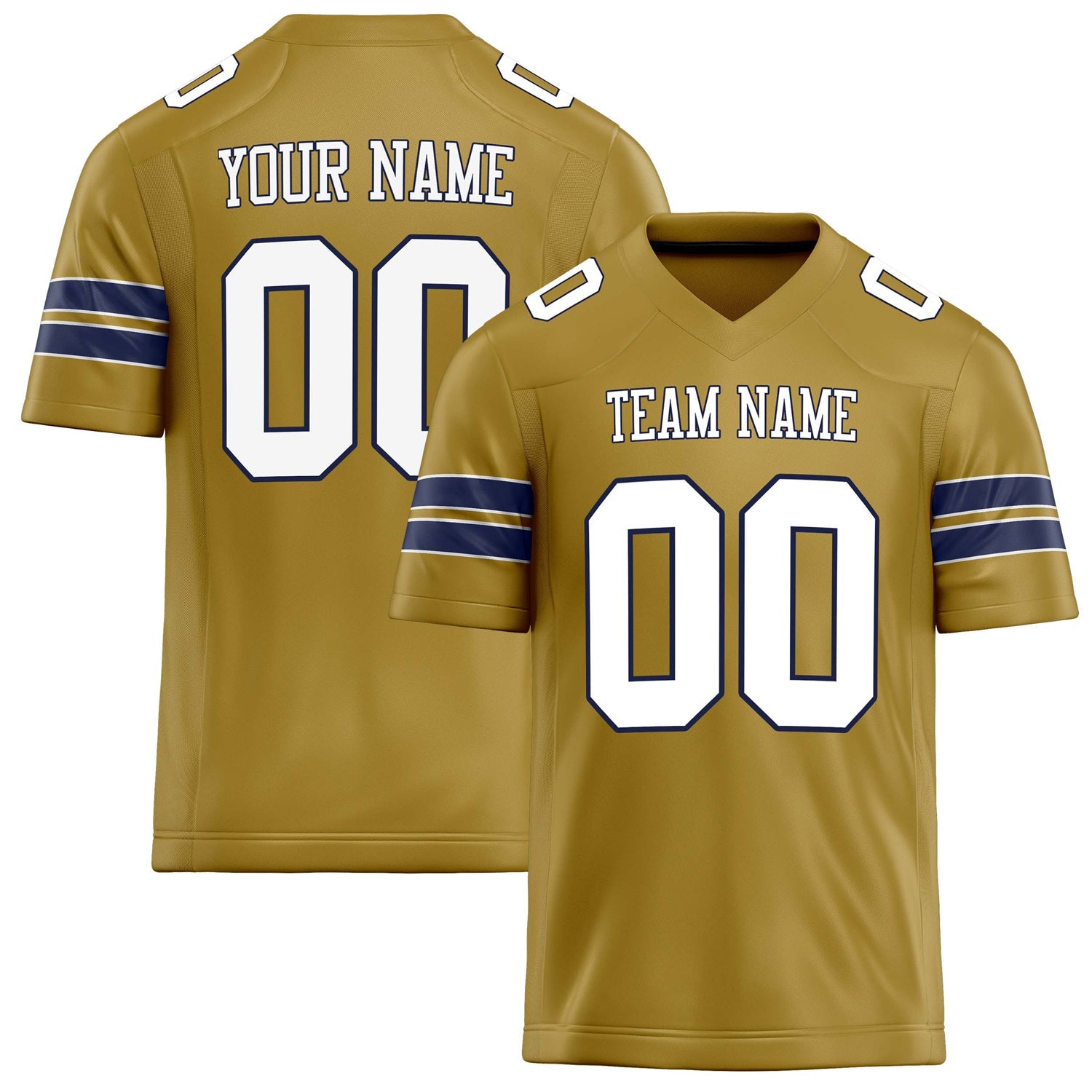 Custom Old Gold White Solid Colour Football Jersey FT02240730OL333