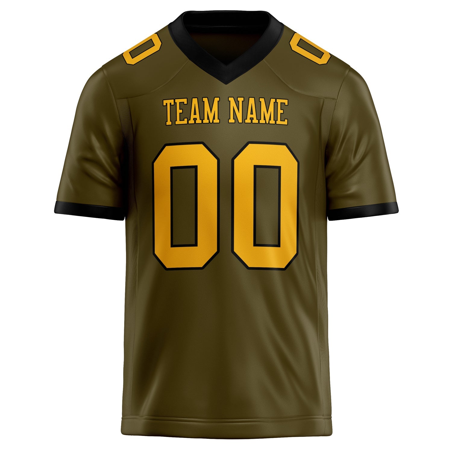 Custom Olive gold Solid Colour Football Jersey