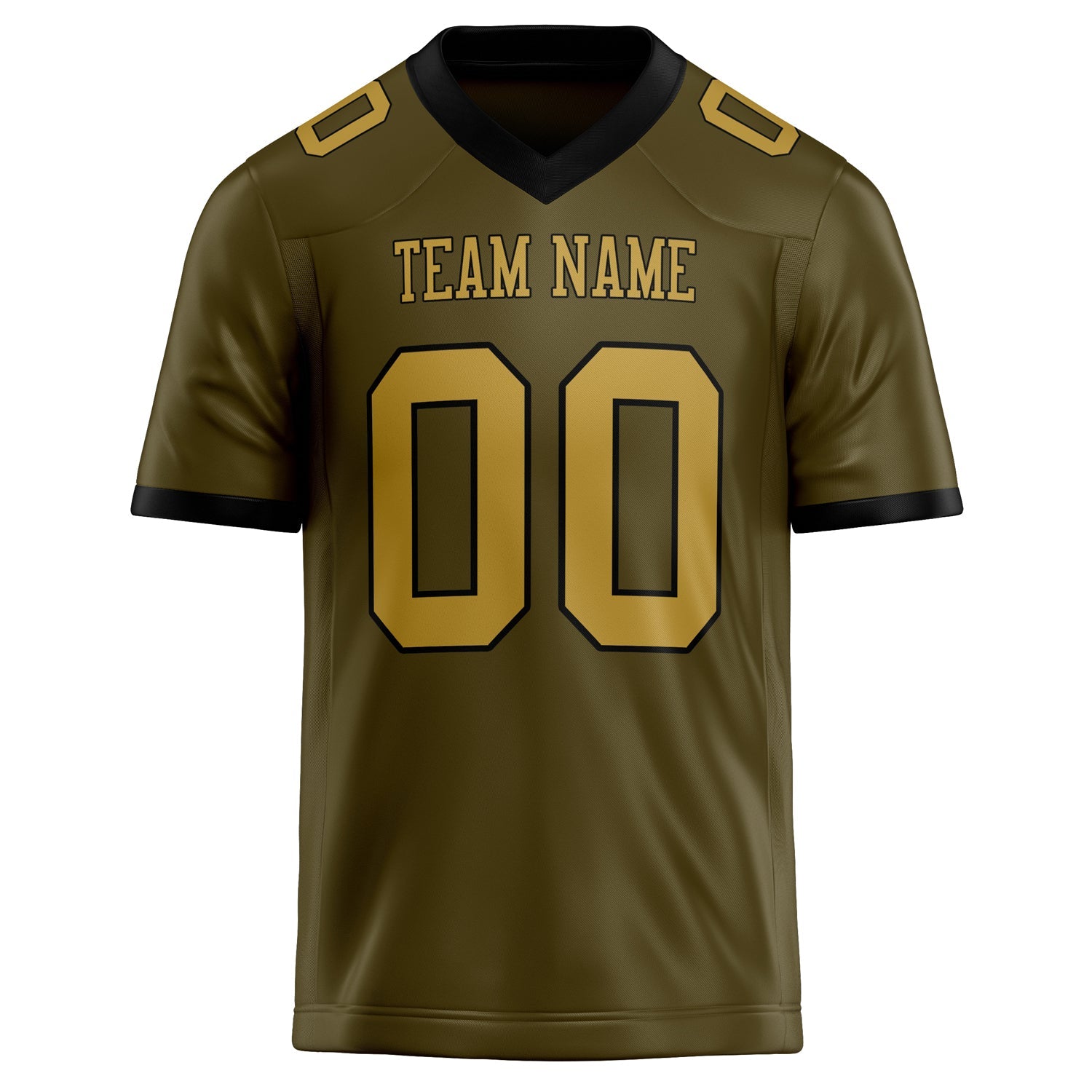 Custom Olive old gold Solid Colour Football Jersey