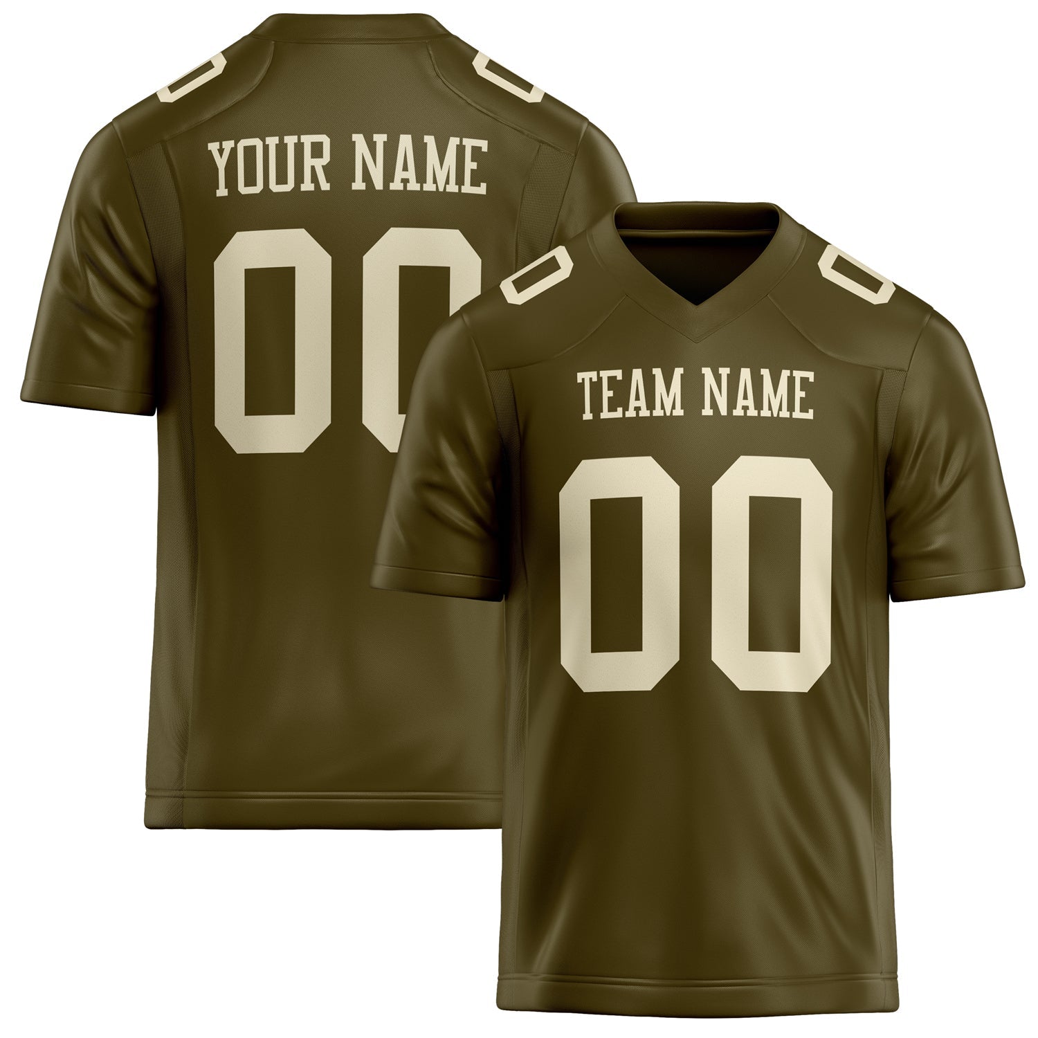 Custom Olive cream Solid Colour Football Jersey FT02240730OL349