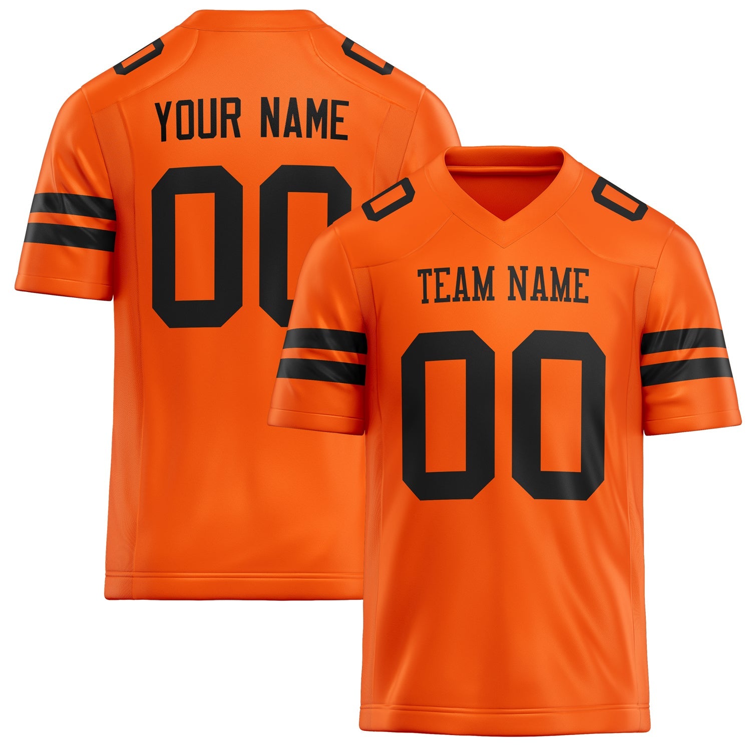 Custom Orange Black Solid Colour Football Jersey FT02240730OR355