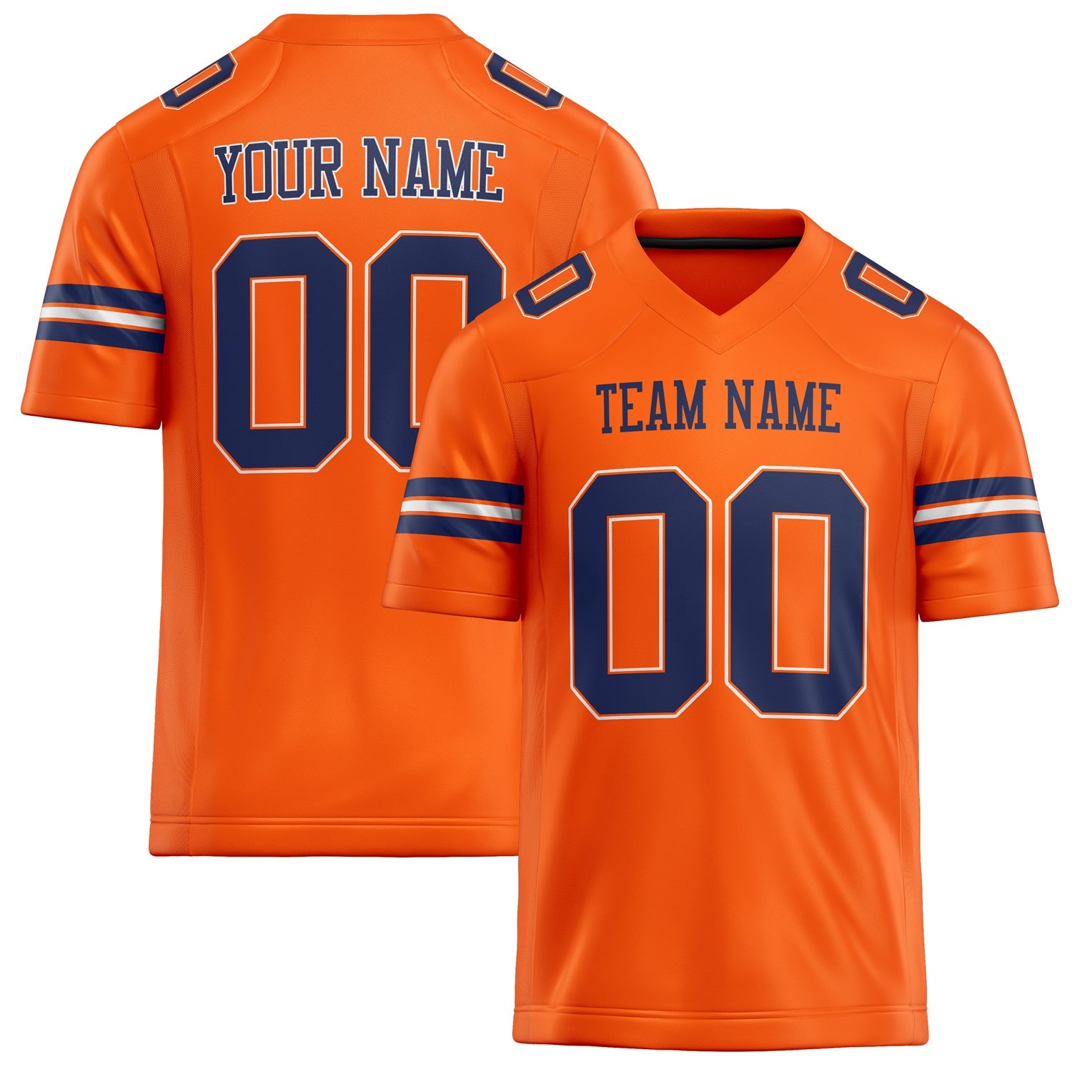 Custom Orange navy Solid Colour Football Jersey FT02240730OR358