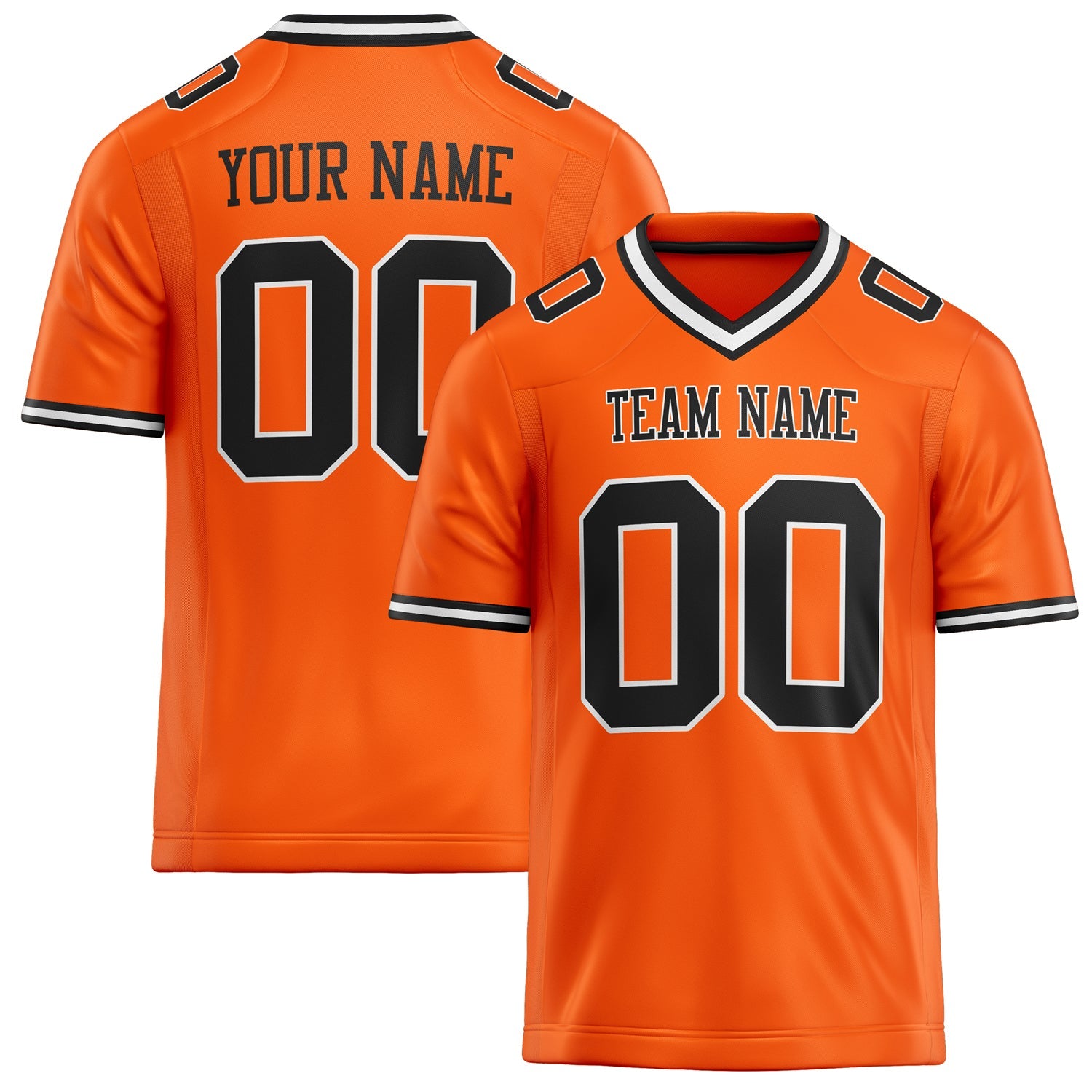 Custom Orange Black Solid Colour Football Jersey FT02240730OR359