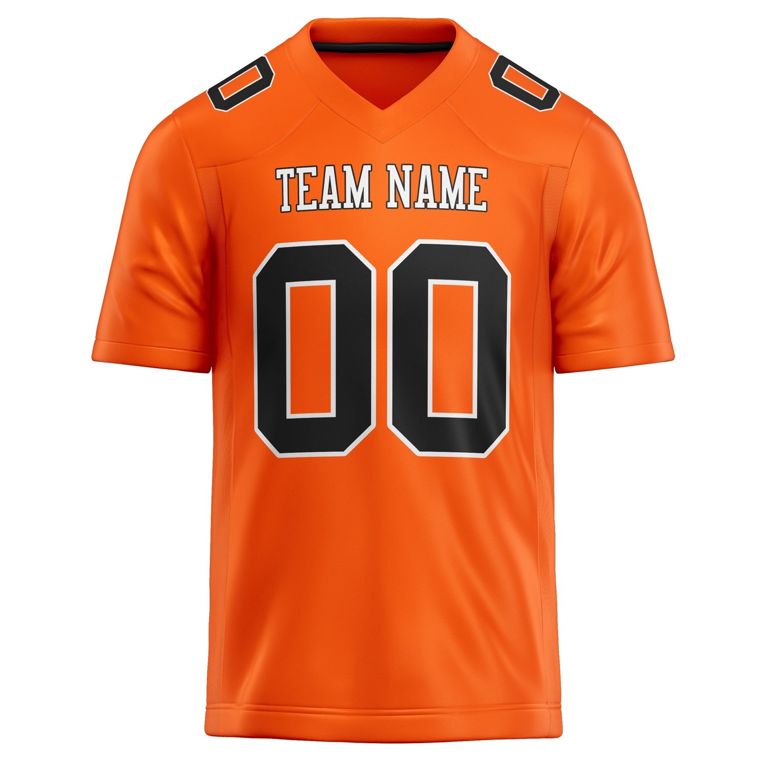 Custom Orange Black Solid Colour Football Jersey