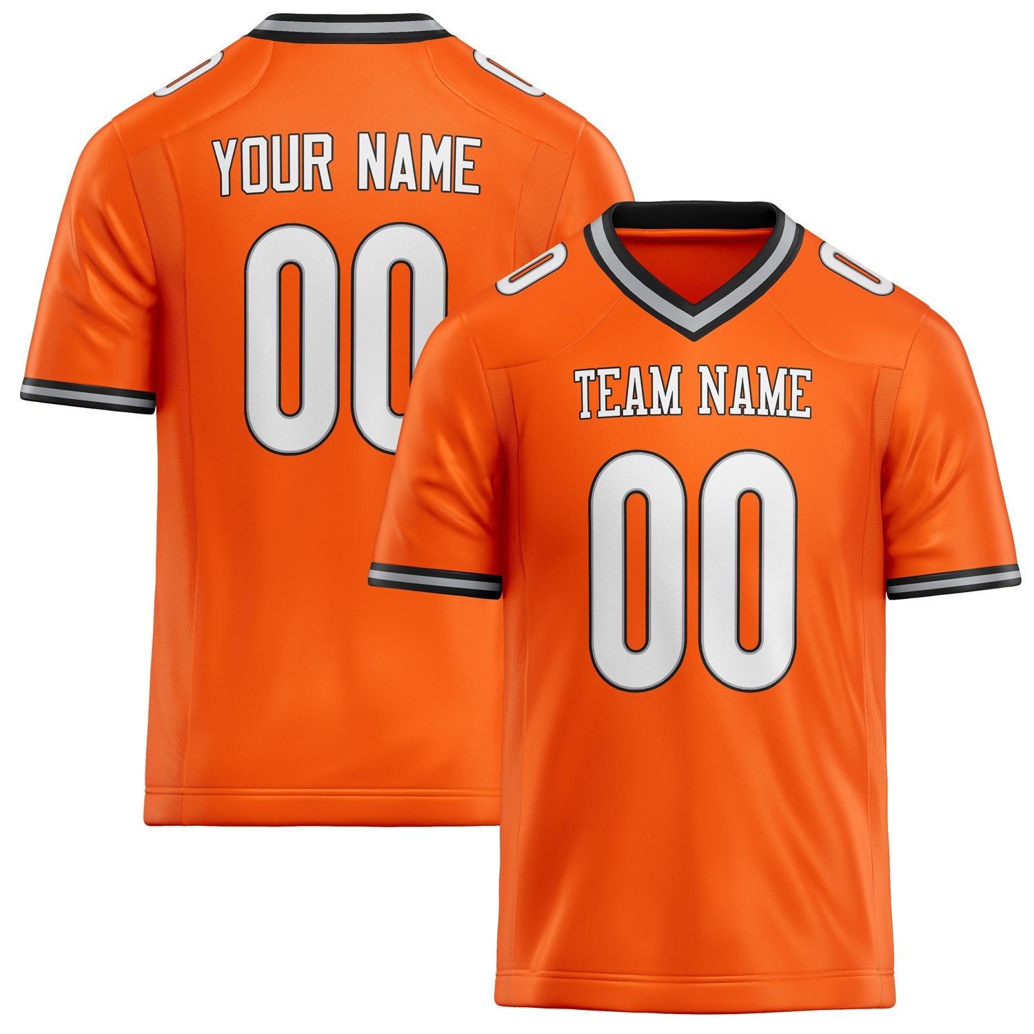 Custom Orange White Solid Colour Football Jersey FT02240730OR365