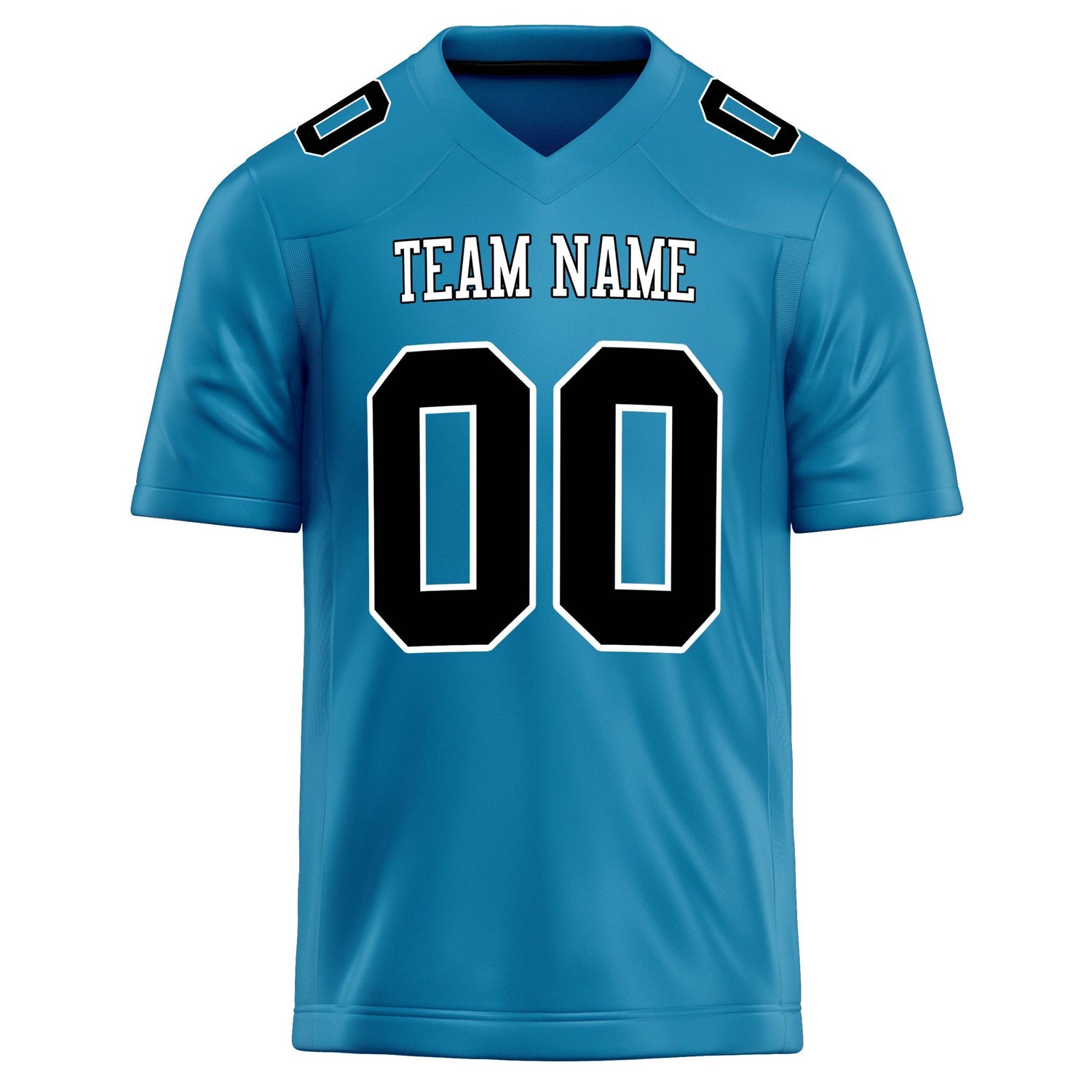 Custom Panther Blue Black Solid Colour Football Jersey