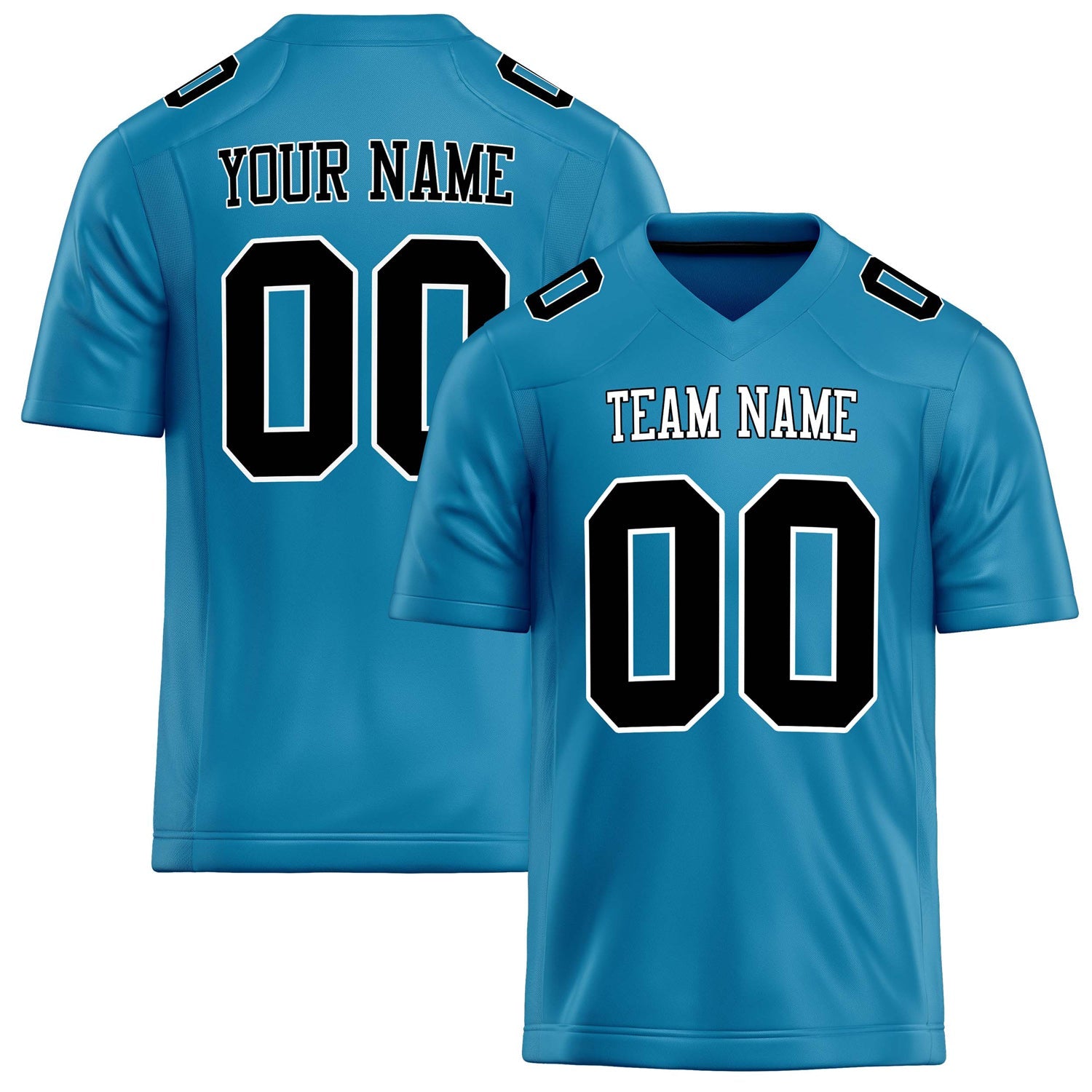 Custom Panther Blue Black Solid Colour Football Jersey FT02240730PA379