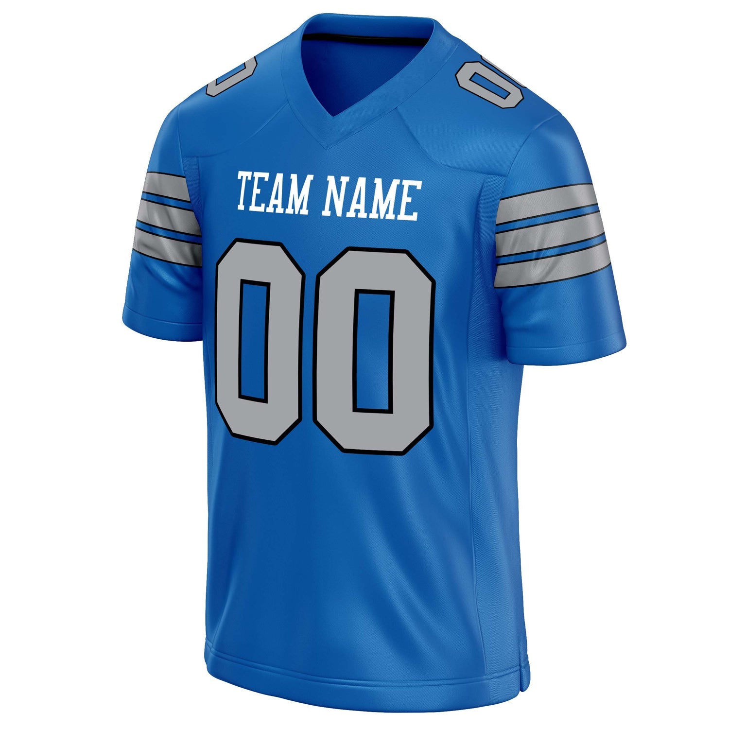 Custom Panther Blue gray Solid Colour Football Jersey