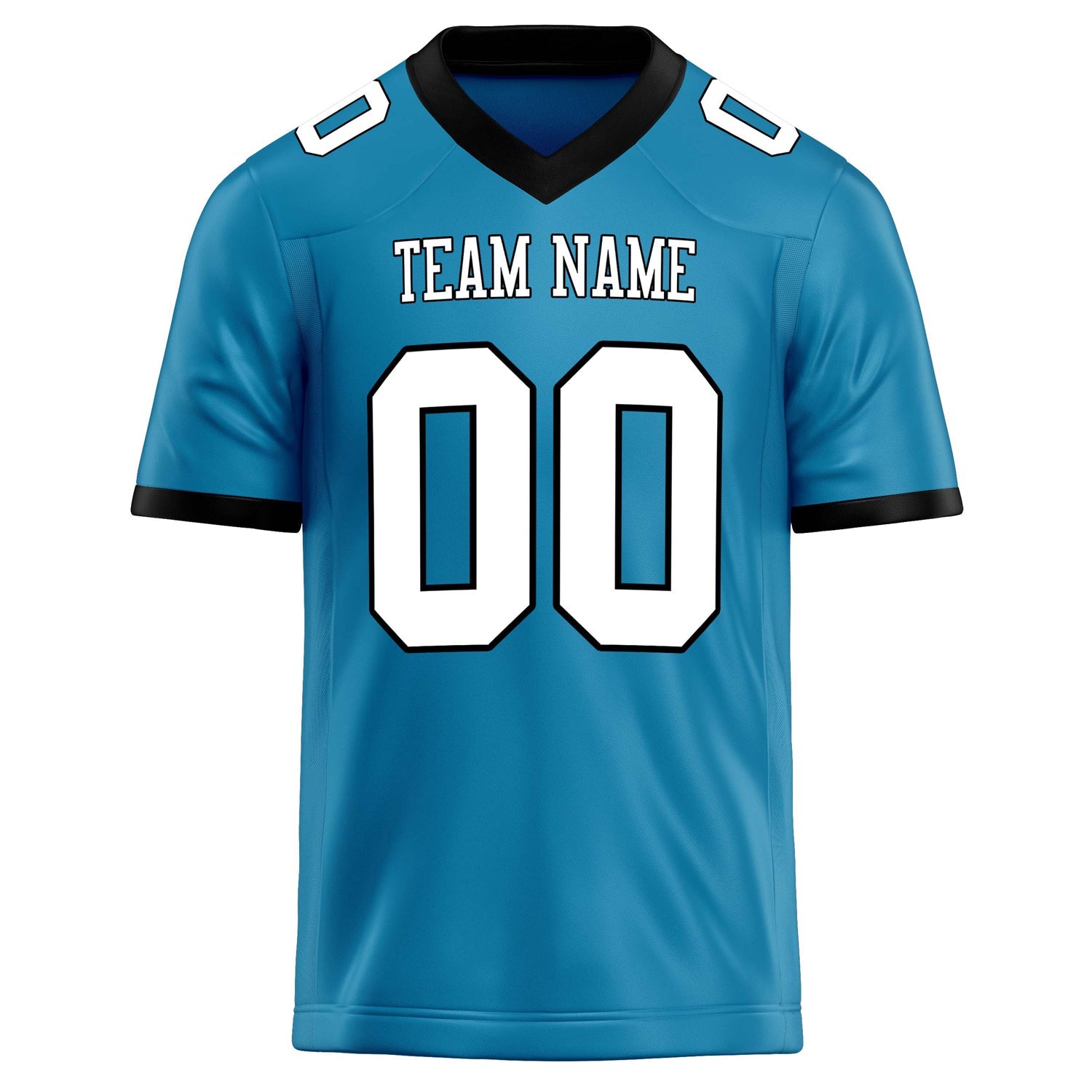 Custom Panther Blue White Solid Colour Football Jersey