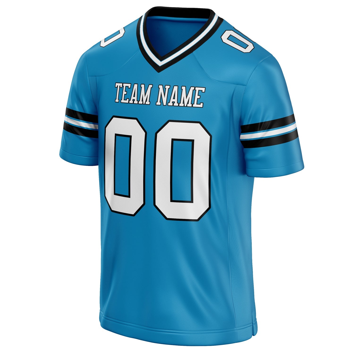 Custom Panther Blue White Solid Colour Football Jersey