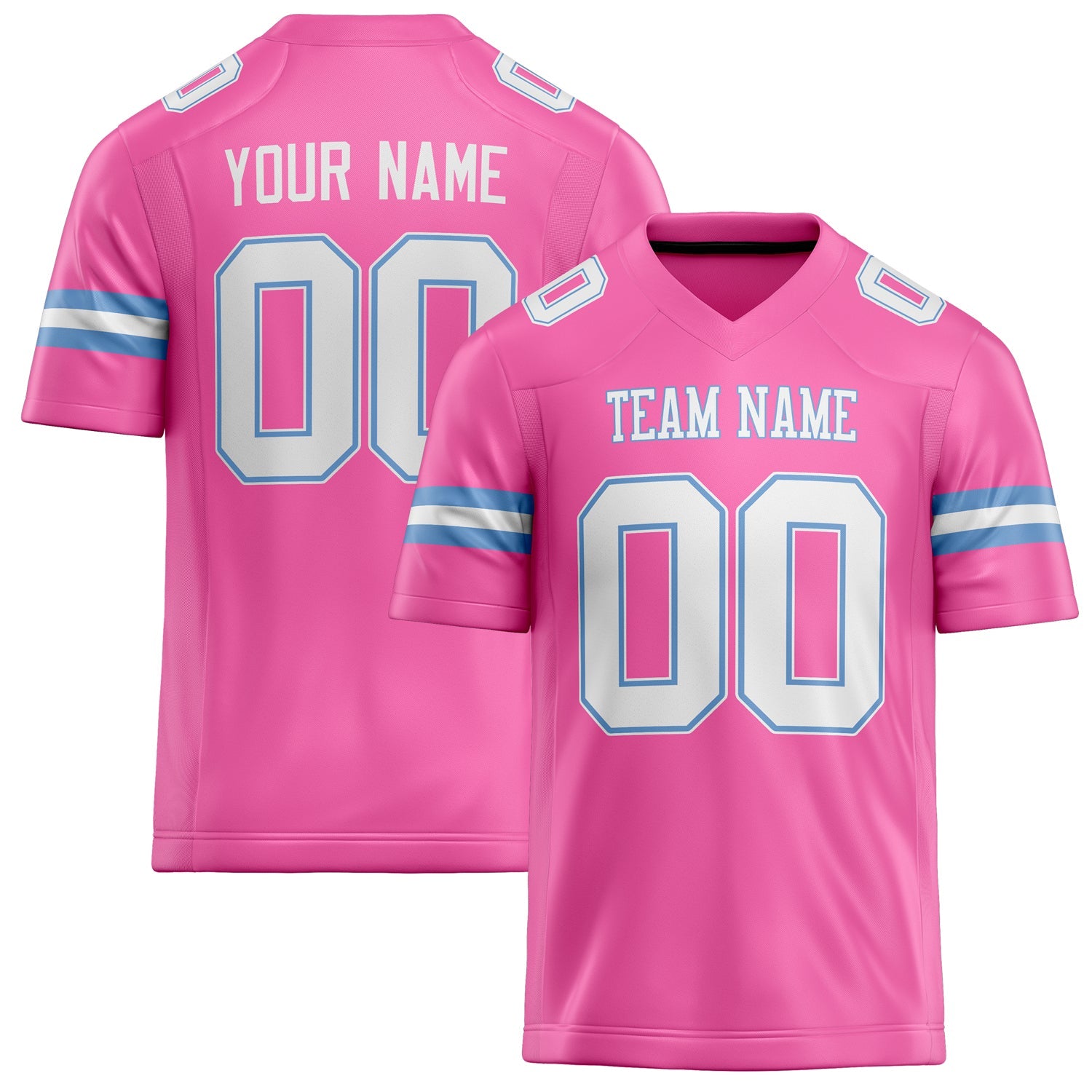 Custom Pink White Solid Colour Football Jersey FT02240730PI397