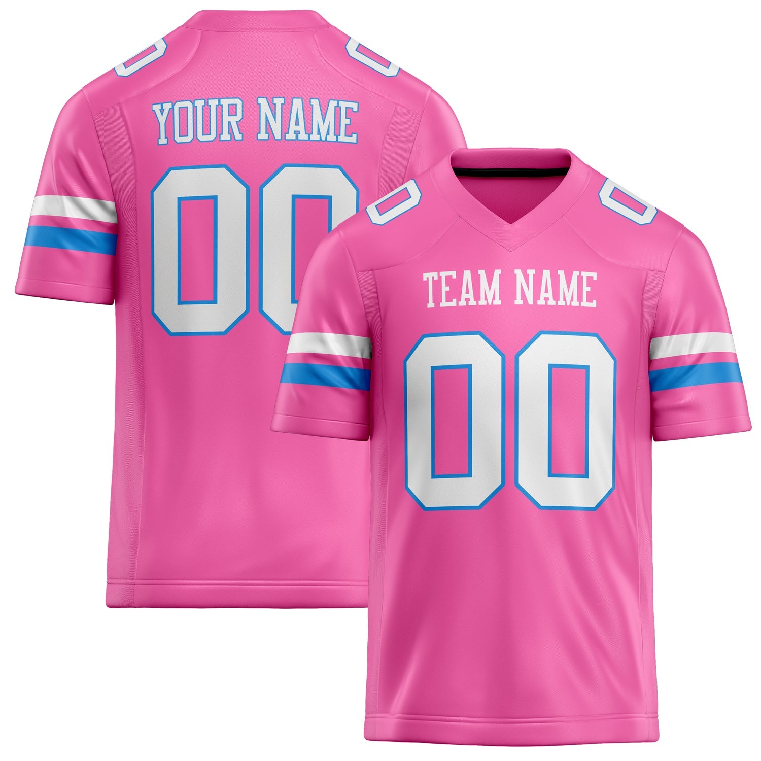 Custom Pink White Solid Colour Football Jersey FT02240730PI399