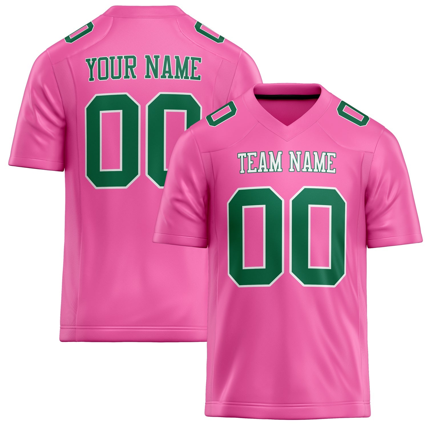 Custom Pink Kelly Green Solid Colour Football Jersey FT02240730PI400