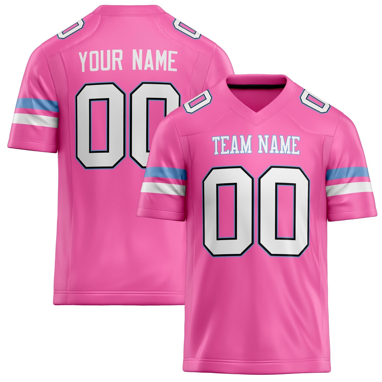 Custom Pink White Solid Colour Football Jersey FT02240730PI404