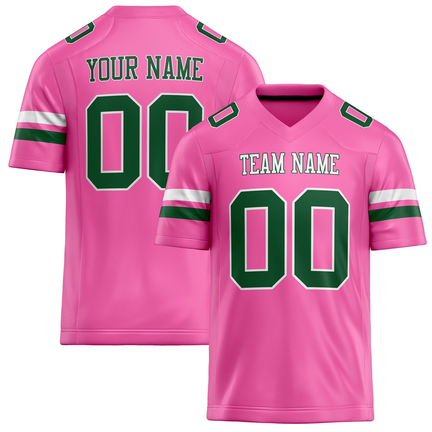 Custom Pink Green Solid Colour Football Jersey FT02240730PI406