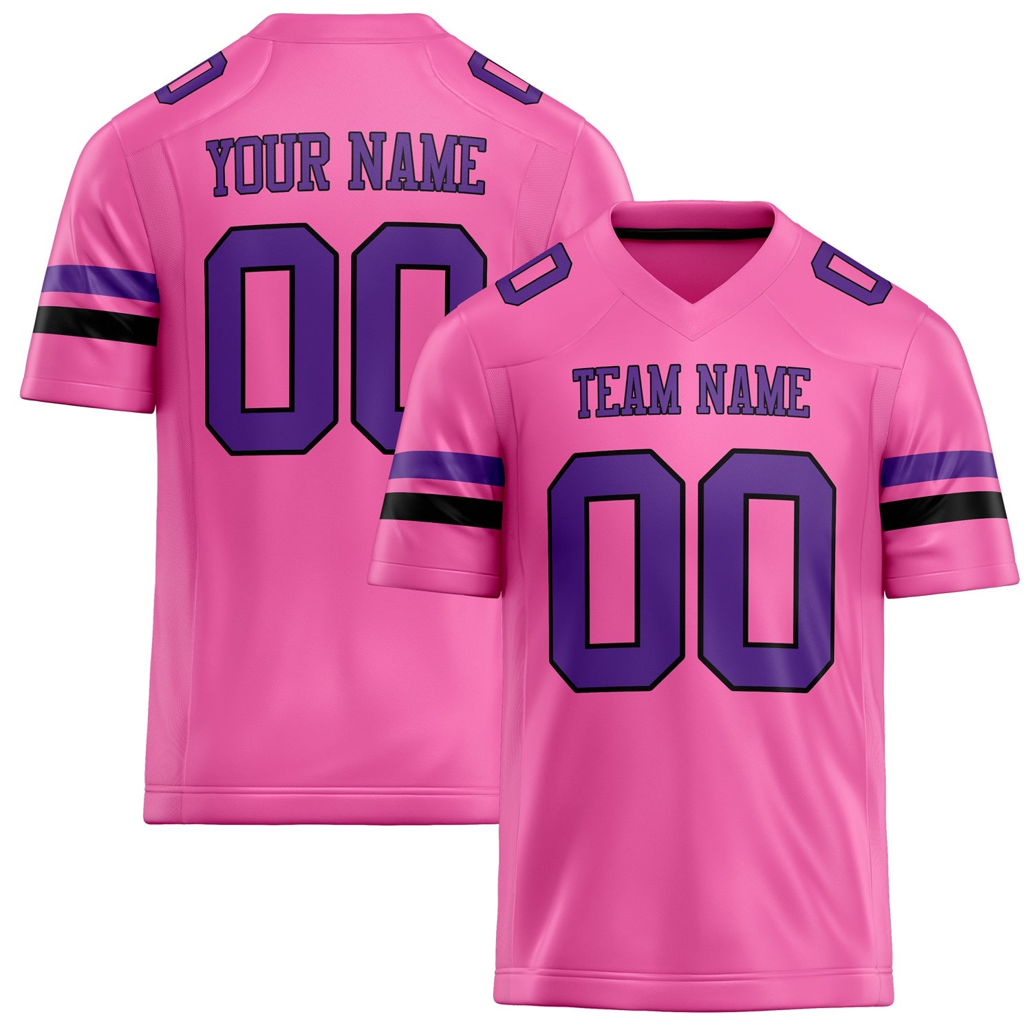 Custom Pink Purple Solid Colour Football Jersey FT02240730PI408