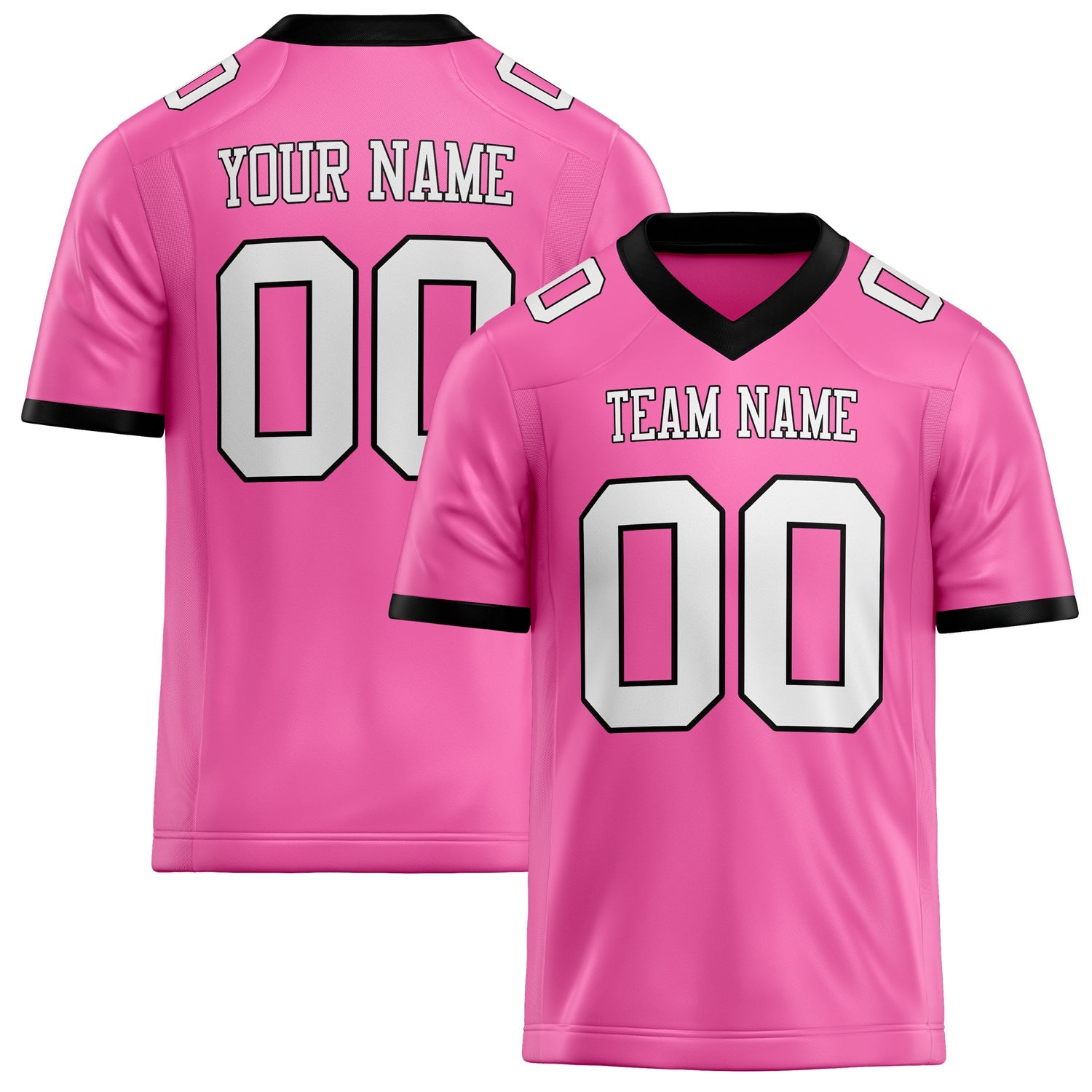 Custom Pink White Solid Colour Football Jersey FT02240730PI409