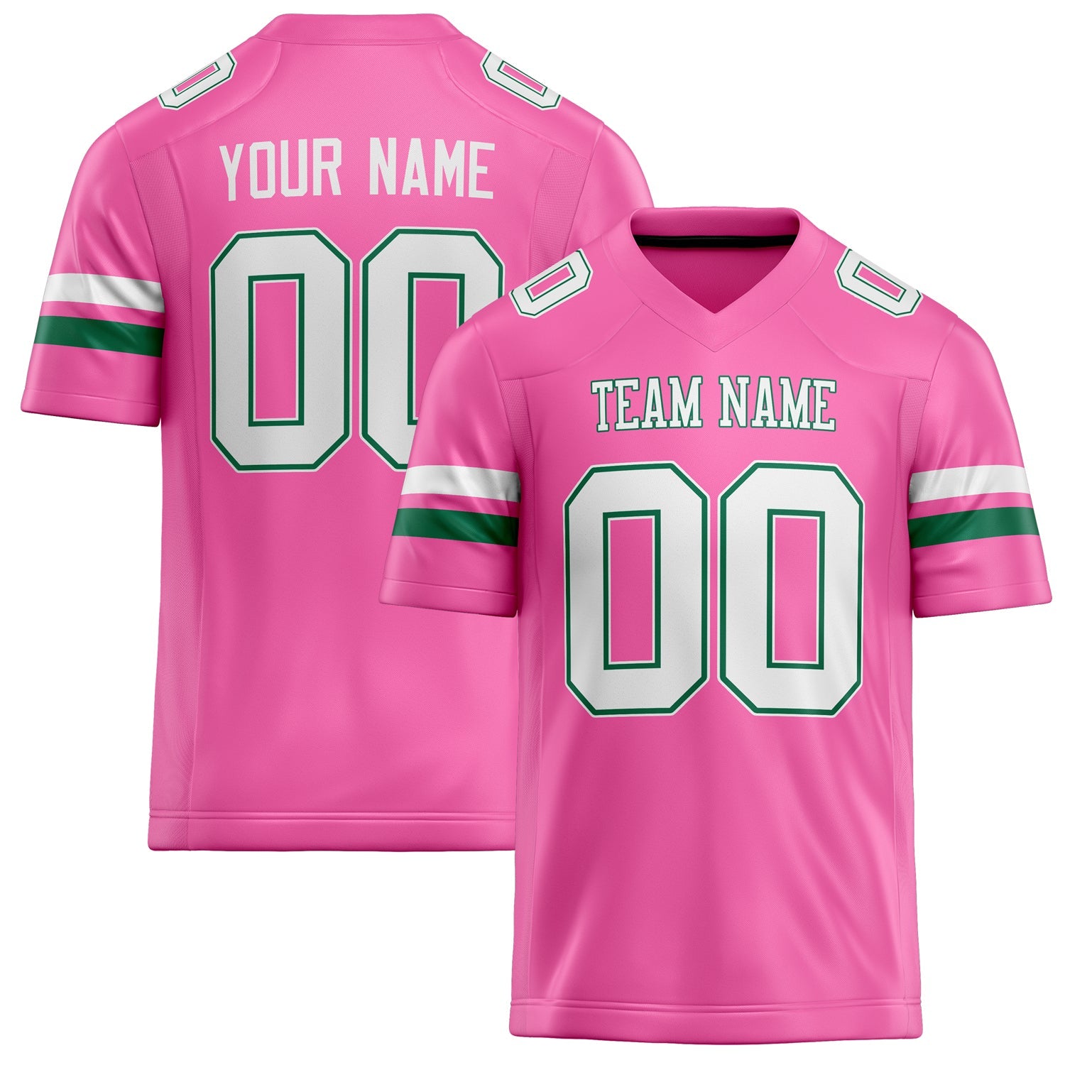 Custom Pink White Solid Colour Football Jersey FT02240730PI411
