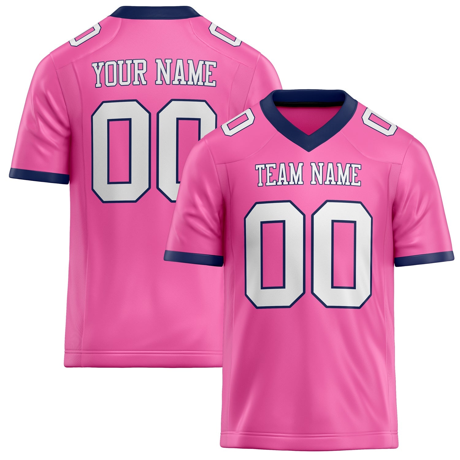 Custom Pink White Solid Colour Football Jersey FT02240730PI412