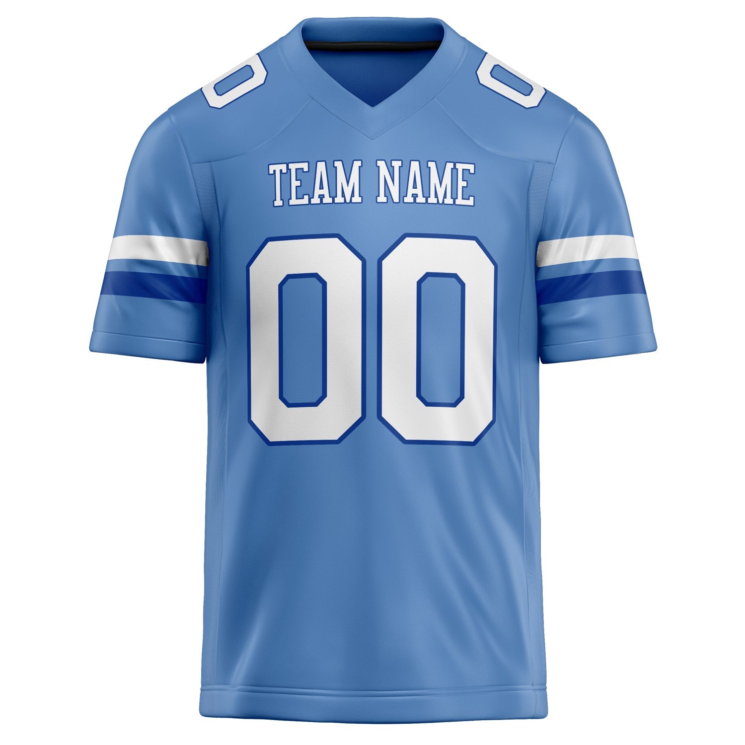 Custom Powder Blue White Solid Colour Football Jersey
