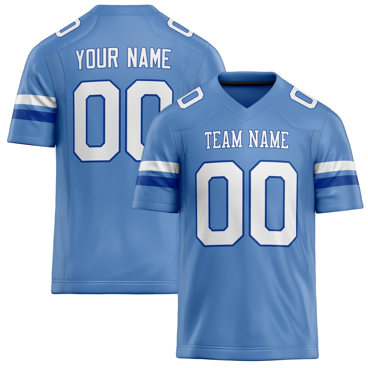 Custom Powder Blue White Solid Colour Football Jersey FT02240730PO418