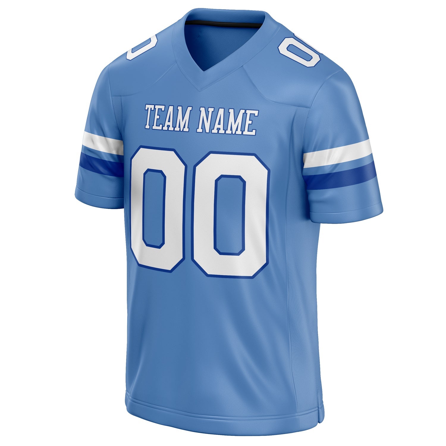 Custom Powder Blue White Solid Colour Football Jersey