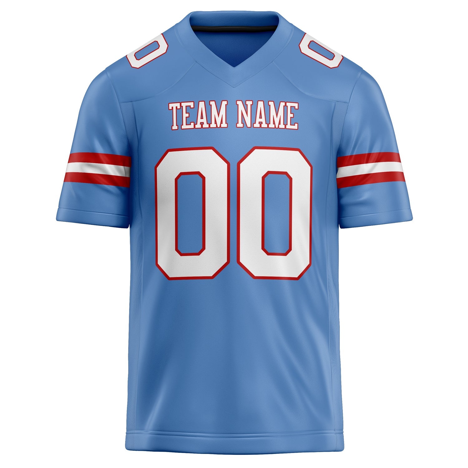 Custom Powder Blue White Solid Colour Football Jersey