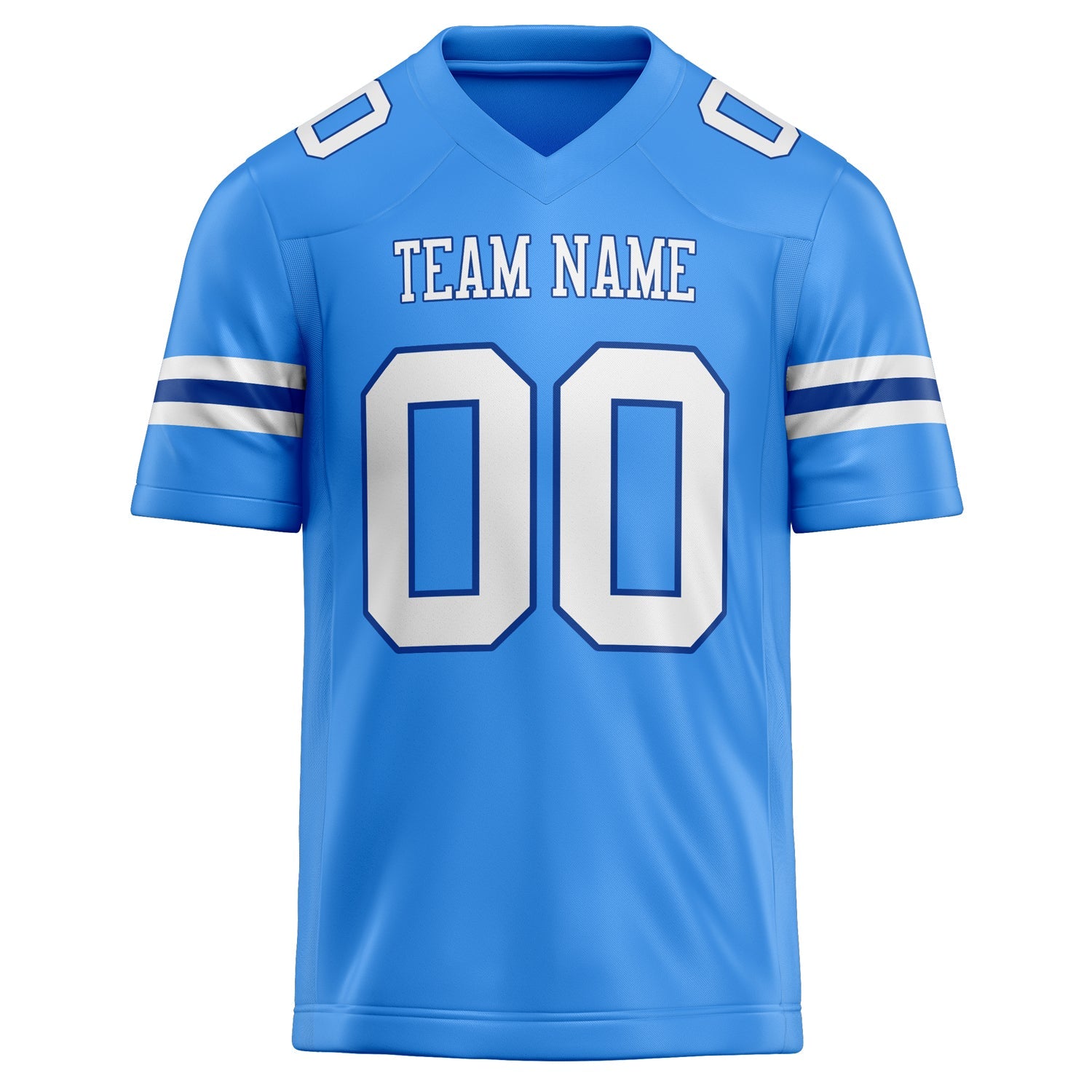 Custom Powder Blue White Solid Colour Football Jersey