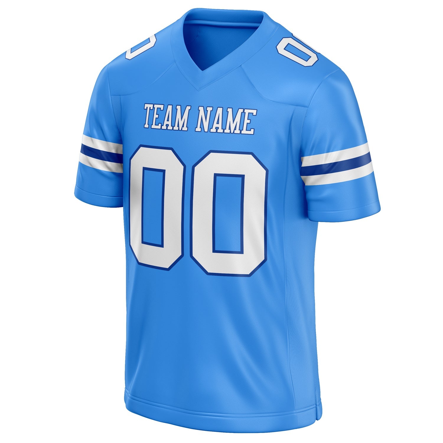 Custom Powder Blue White Solid Colour Football Jersey