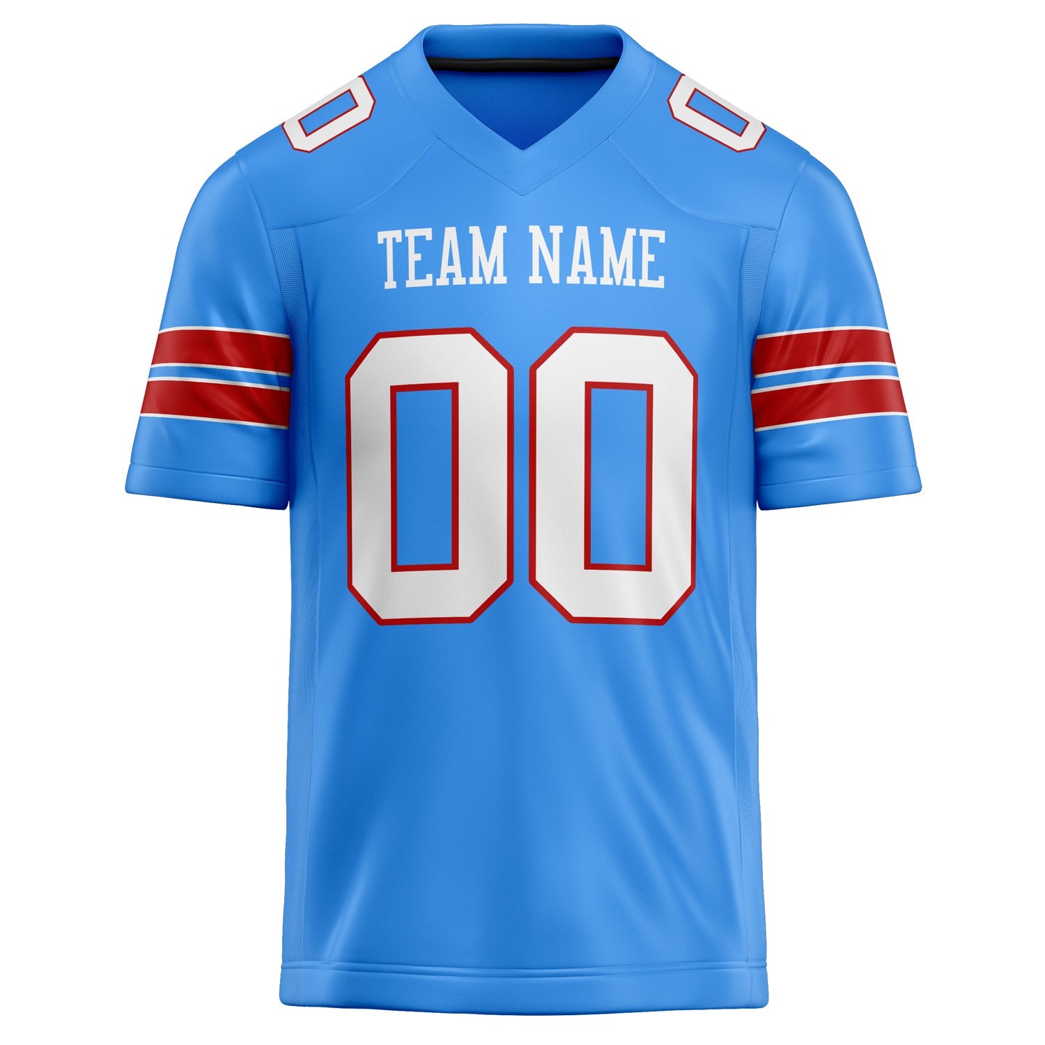 Custom Powder Blue White Solid Colour Football Jersey