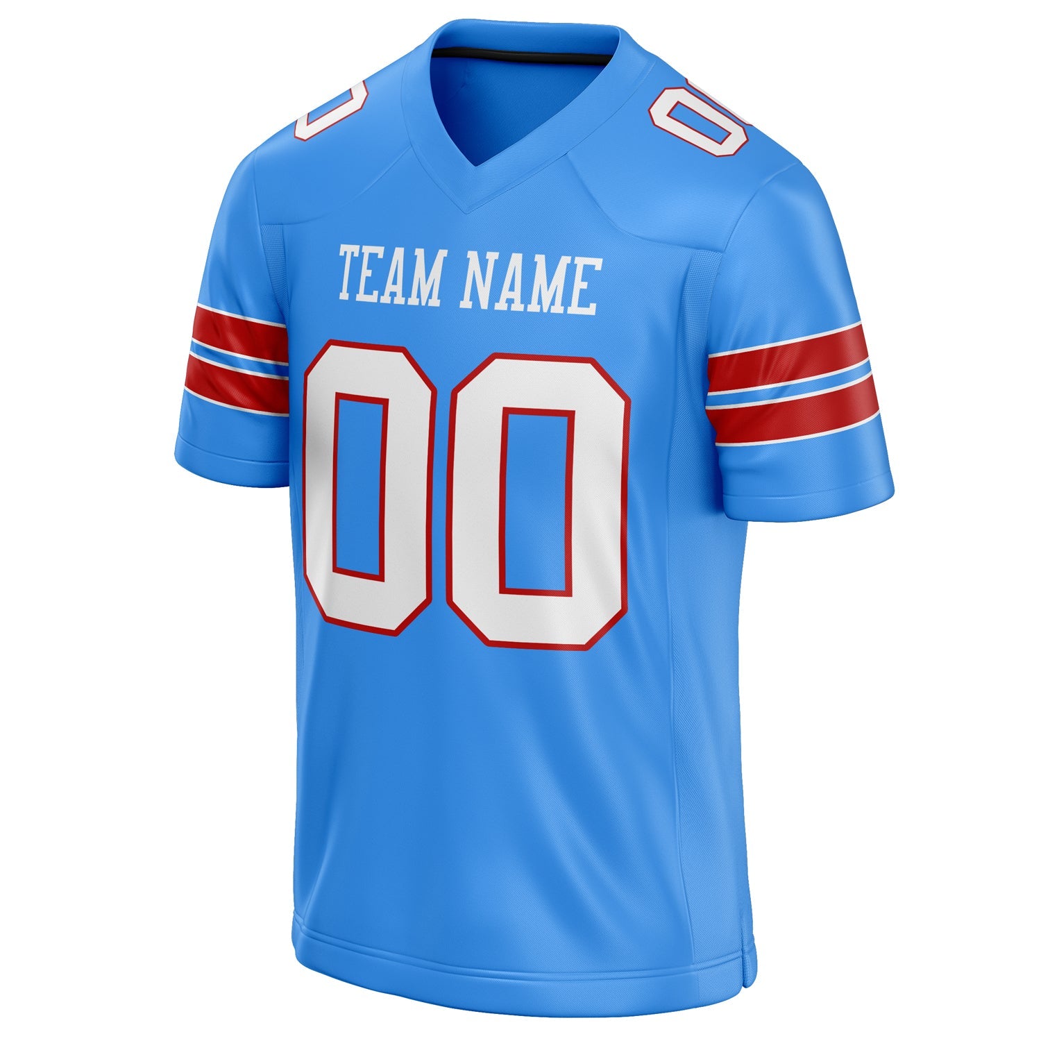 Custom Powder Blue White Solid Colour Football Jersey